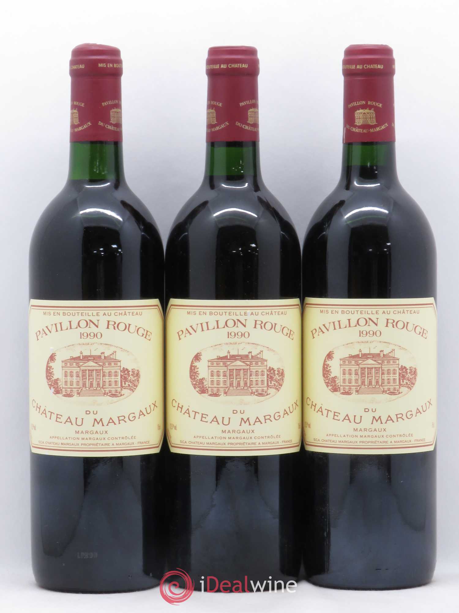 Pavillon Rouge du Château Margaux Second Vin 1990 - Lot de 3 bouteilles - 0