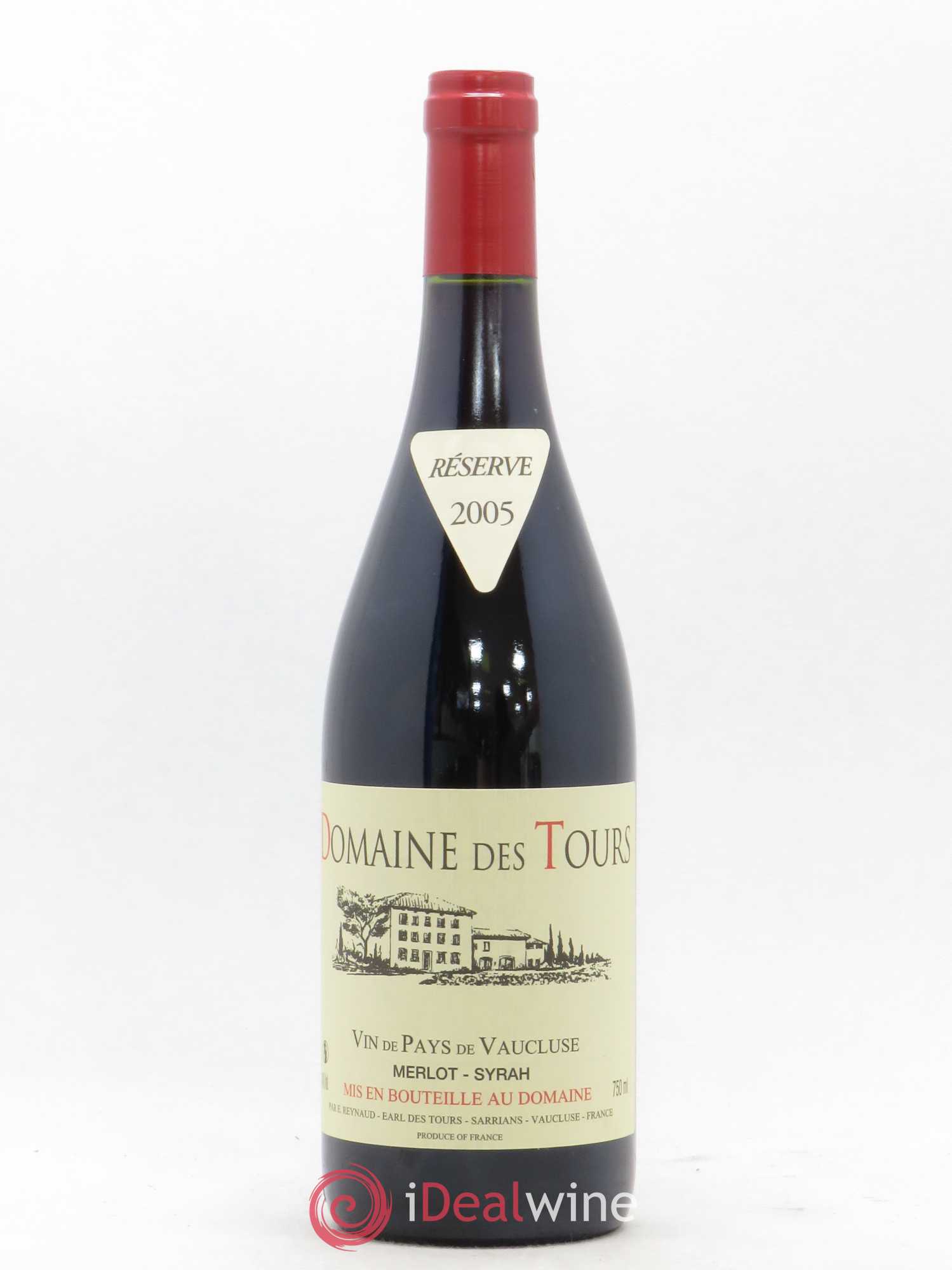 Vaucluse Domaine des Tours Merlot-Syrah Emmanuel Reynaud 2005 - Lot de 1 bouteille - 0