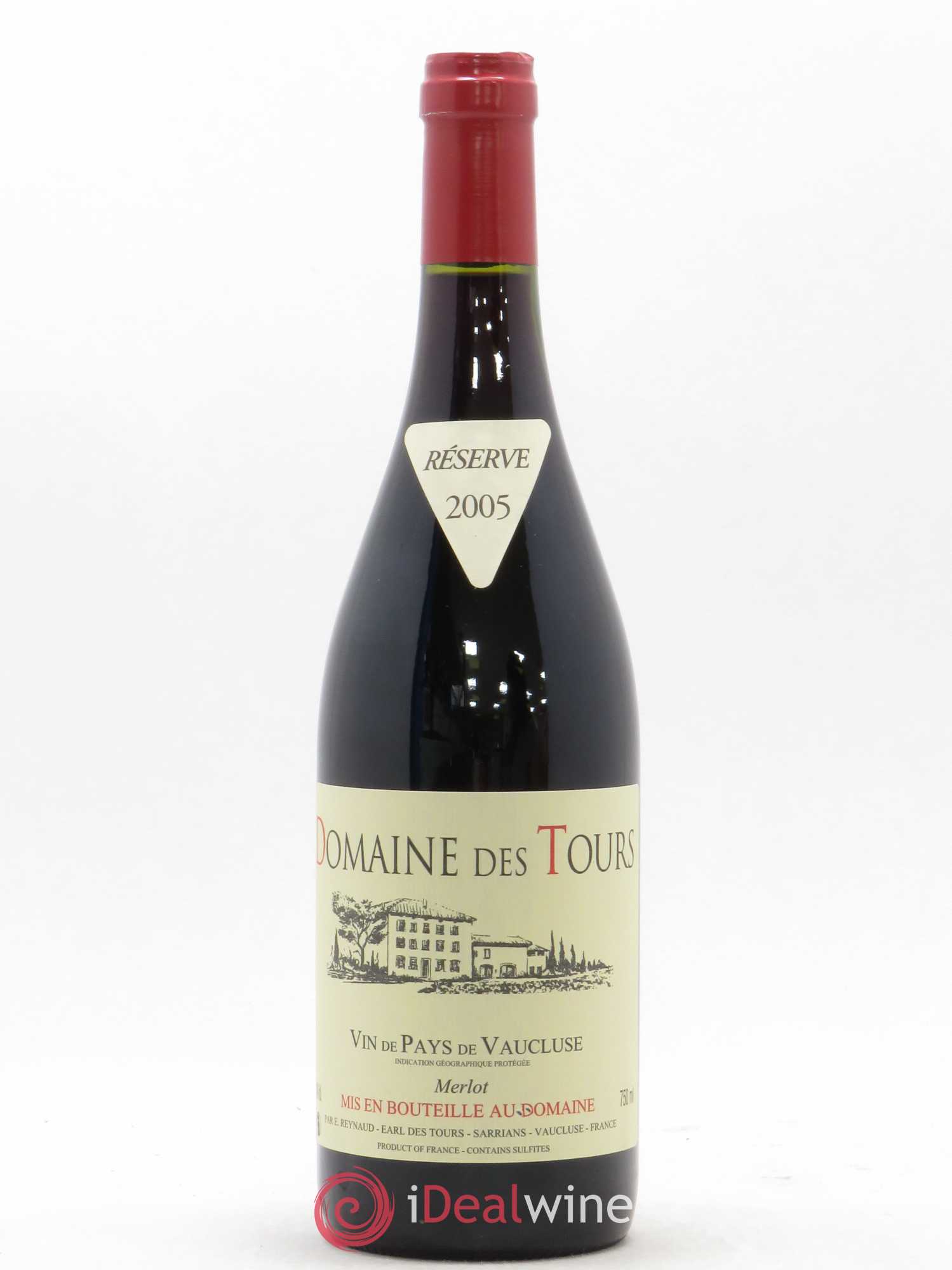 Vaucluse Domaine des Tours Merlot Emmanuel Reynaud 2005 - Lot de 1 bouteille - 0