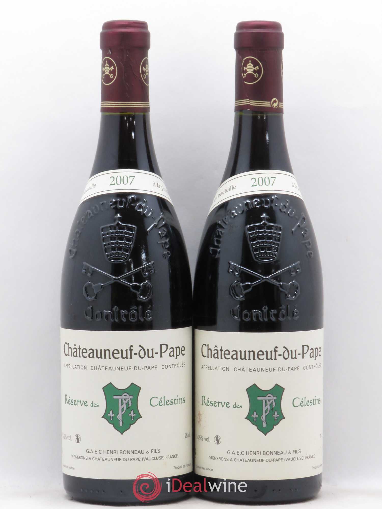 Châteauneuf-du-Pape Réserve des Célestins Henri Bonneau & Fils 2007 - Lot de 2 bouteilles - 0