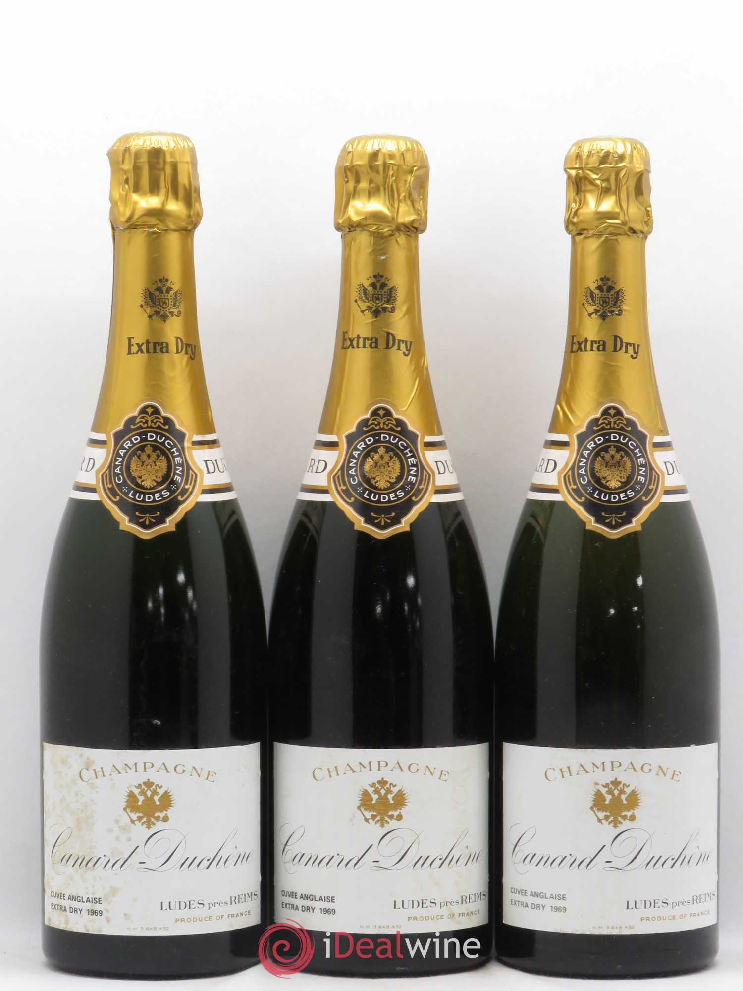 Champagne Canard Duchêne Extra Dry Cuvée Anglaise 1969 - Posten von 3 Flaschen - 0
