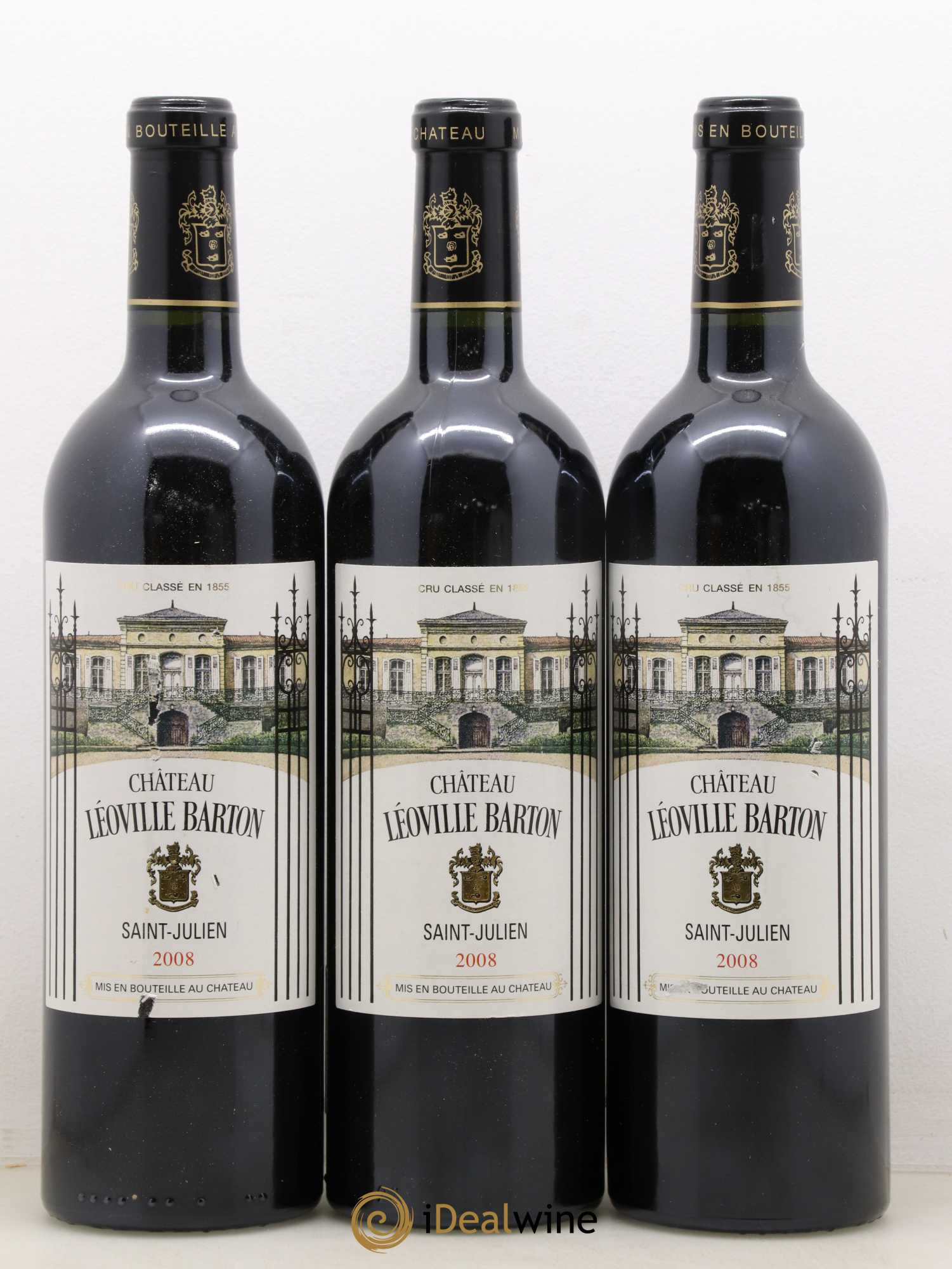 Château Léoville Barton 2ème Grand Cru Classé 2008 - Lot de 3 bouteilles - 0