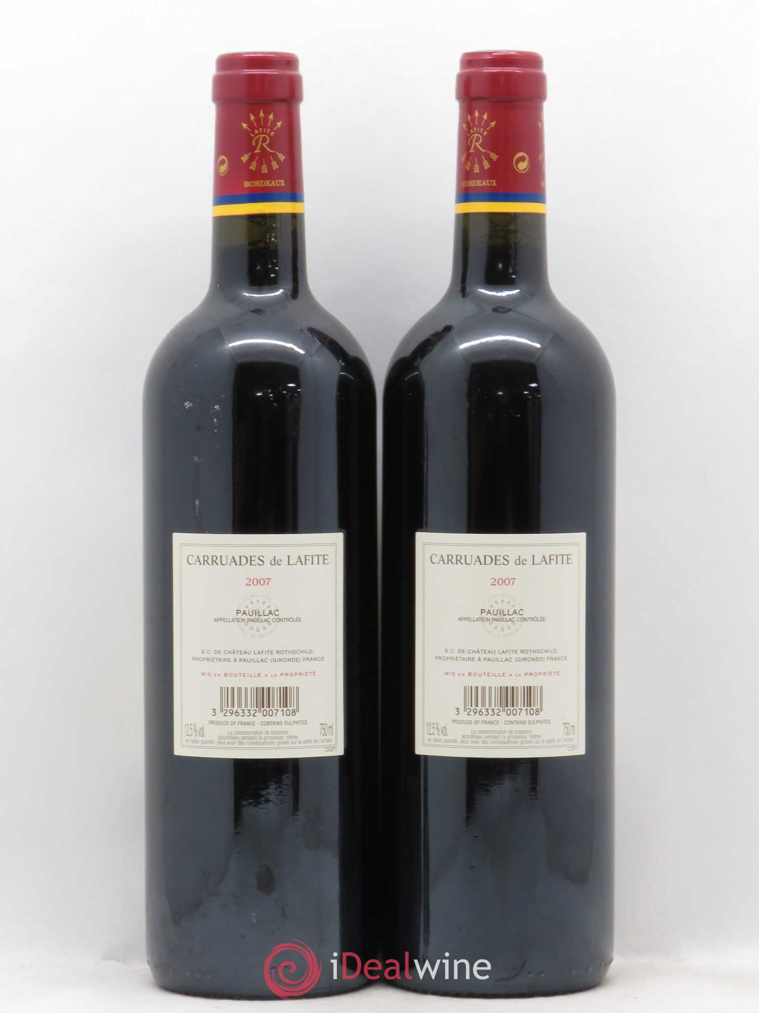 Carruades de Lafite Rothschild Second Vin 2007 - Lot de 2 bouteilles - 1