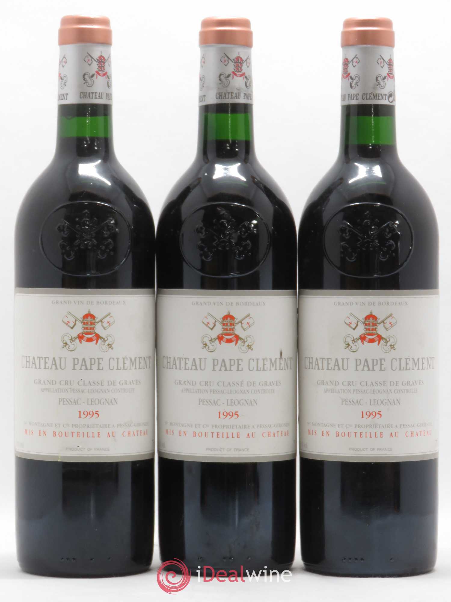 Château Pape Clément Cru Classé de Graves 1995 - Lot de 3 bouteilles - 0