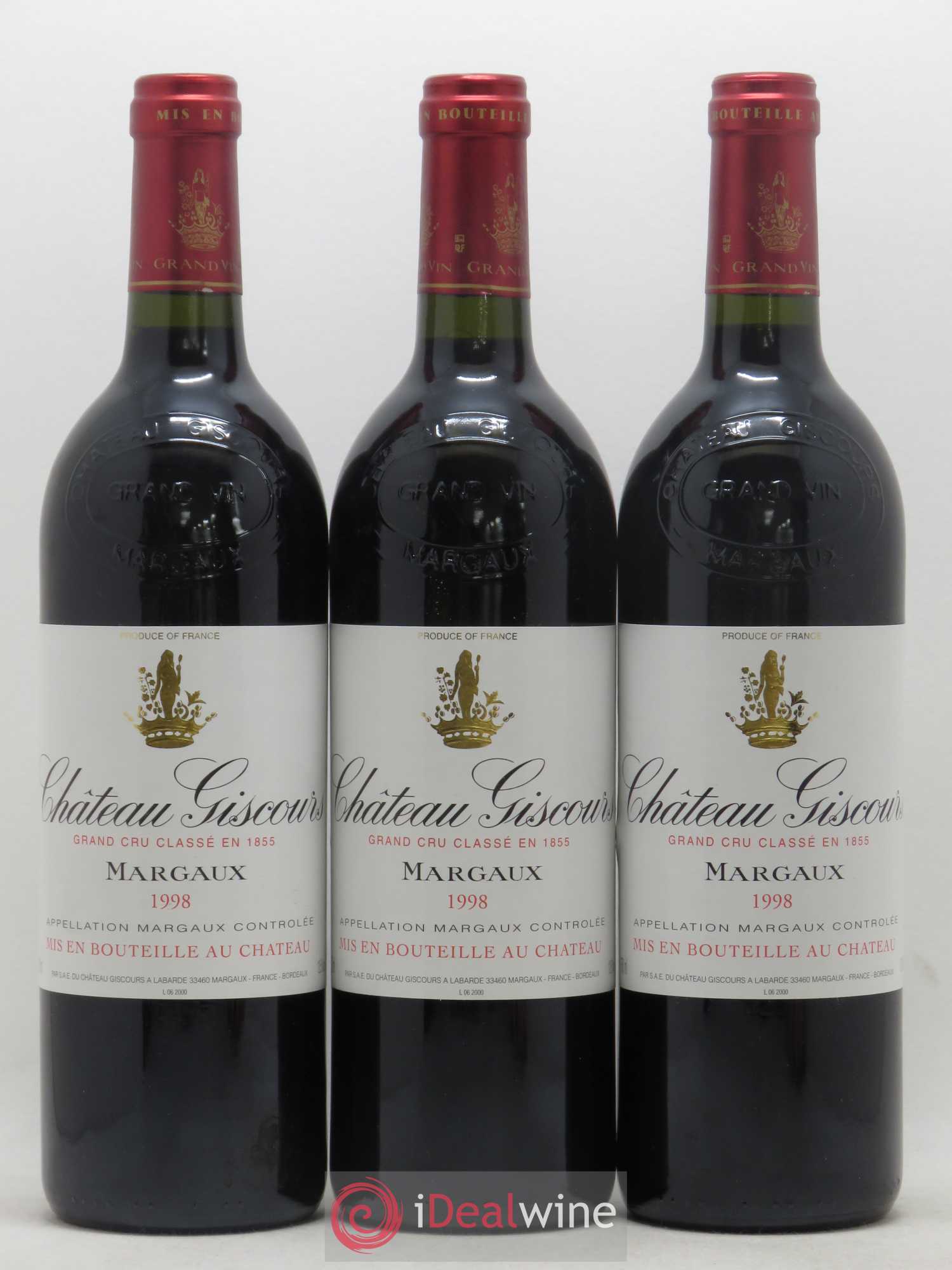Château Giscours 3ème Grand Cru Classé 1998 - Lot de 3 bouteilles - 0