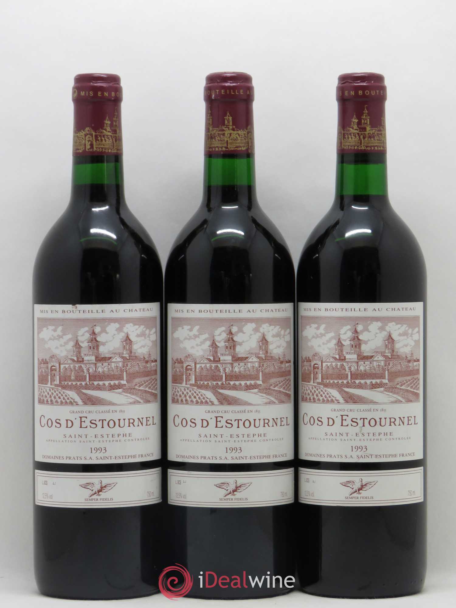 Cos d'Estournel 2ème Grand Cru Classé 1993 - Lot de 3 bouteilles - 0