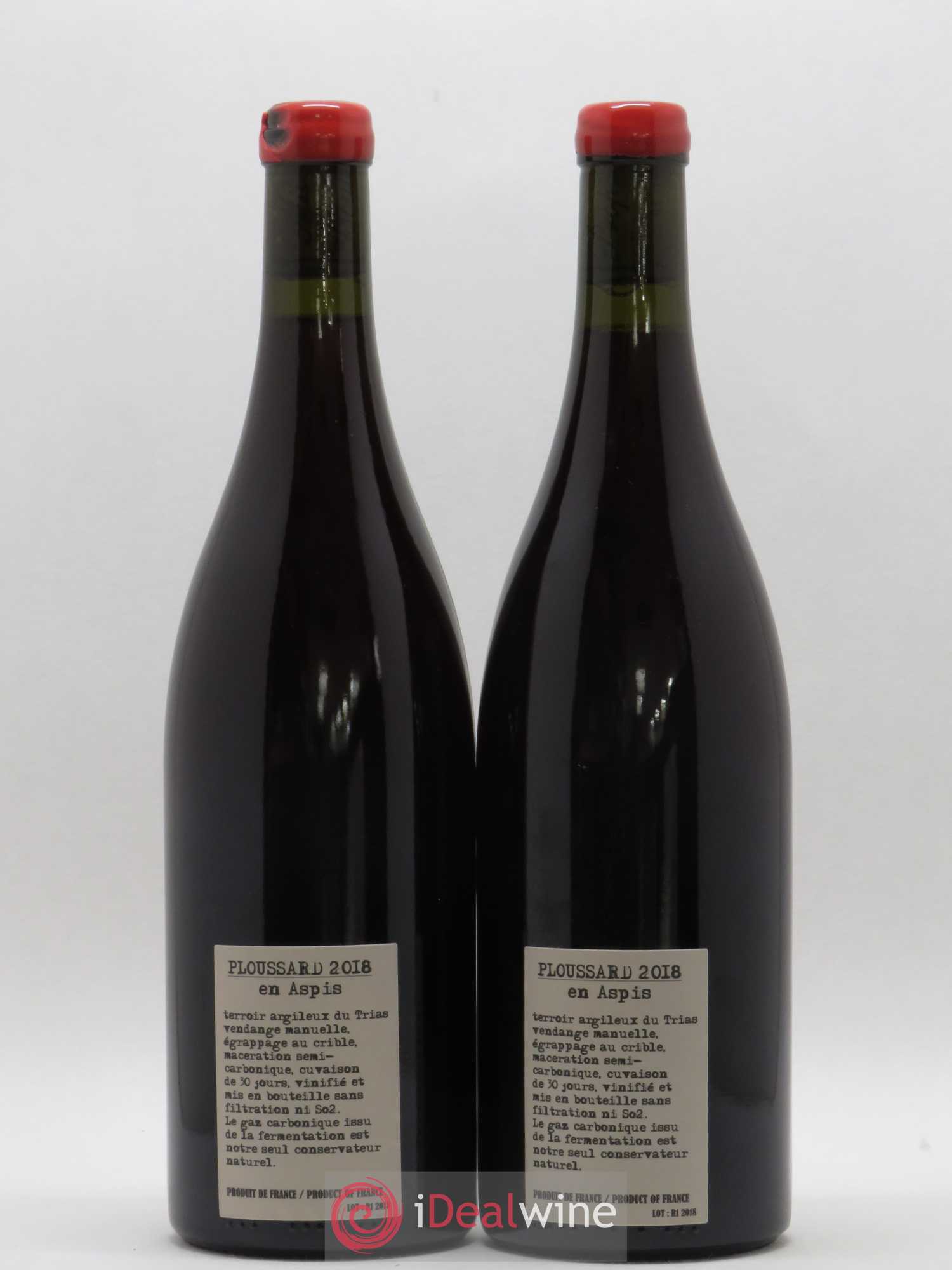 Arbois-Pupillin Ploussard En Aspis Adeline Houillon & Renaud Bruyère 2018 - Lot de 2 bouteilles - 1