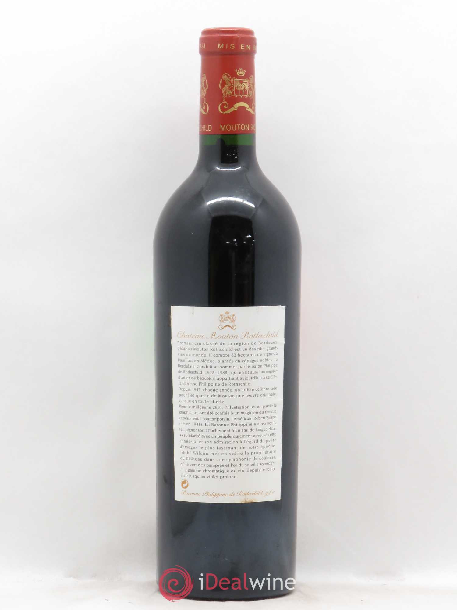 Château Mouton Rothschild 1er Grand Cru Classé 2001 - Lot de 1 bouteille - 1