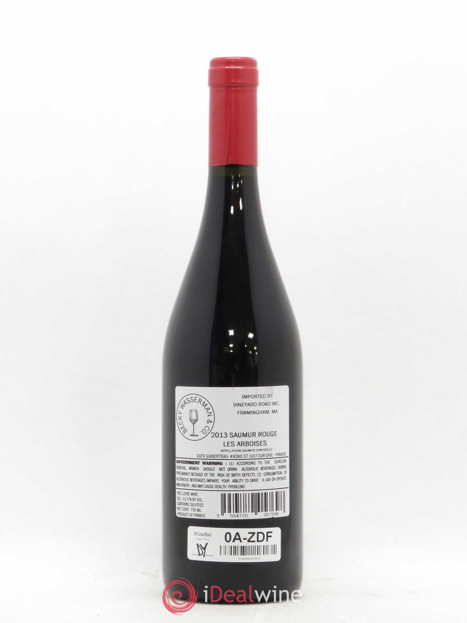 Saumur Les Arboises Domaine Guiberteau 2013 - Lot de 1 bouteille - 1