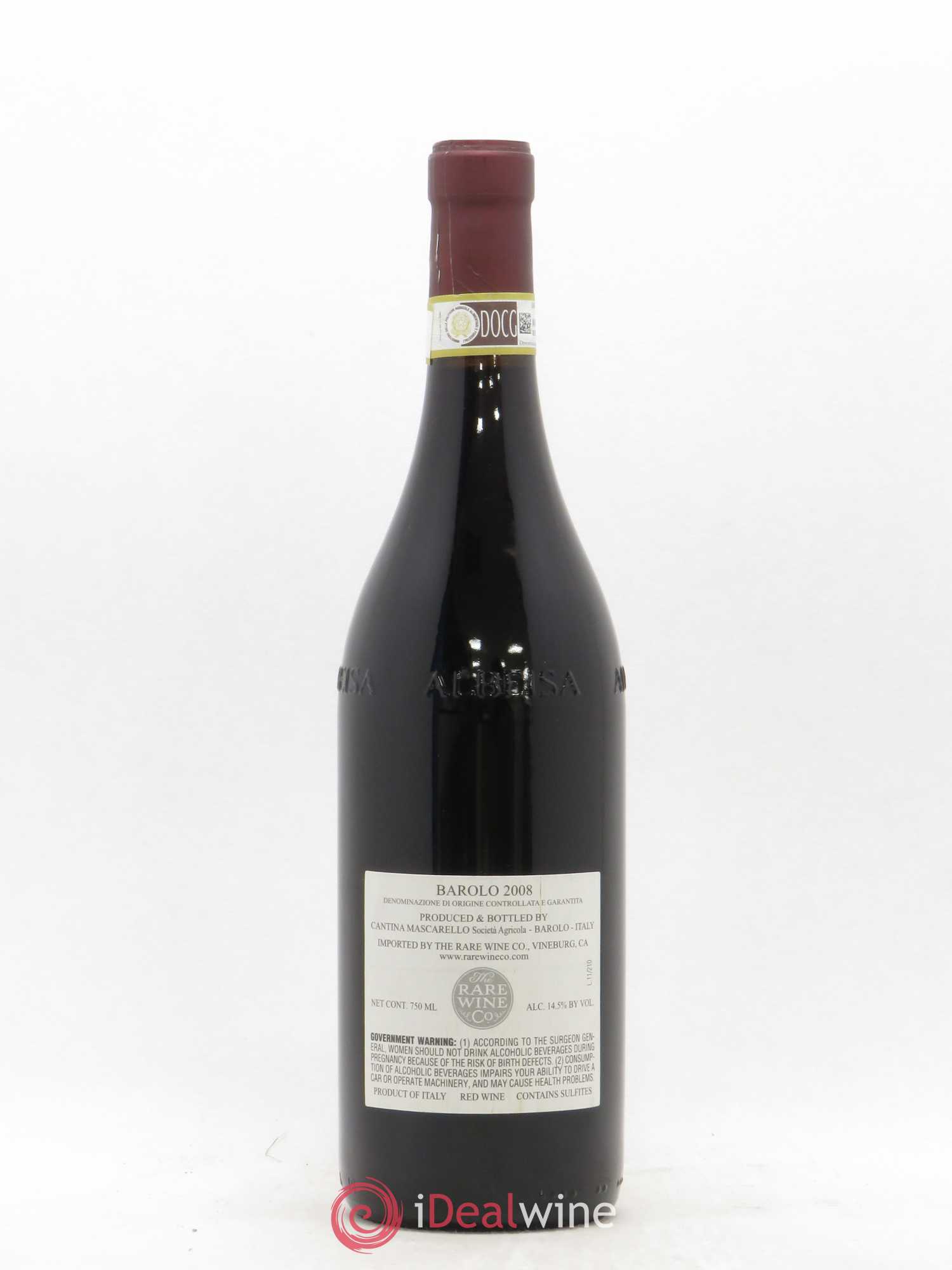 Barolo DOCG Bartolo Mascarello 2008 - Lot de 1 bouteille - 1