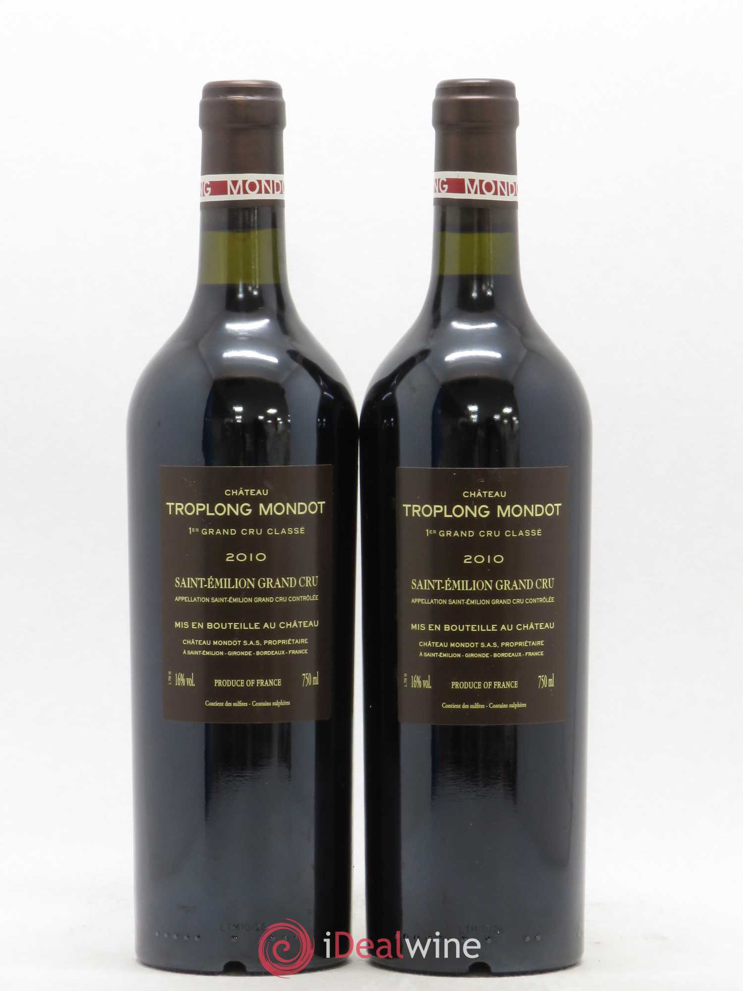 Château Troplong Mondot 1er Grand Cru Classé B 2010 - Lot de 2 bouteilles - 1