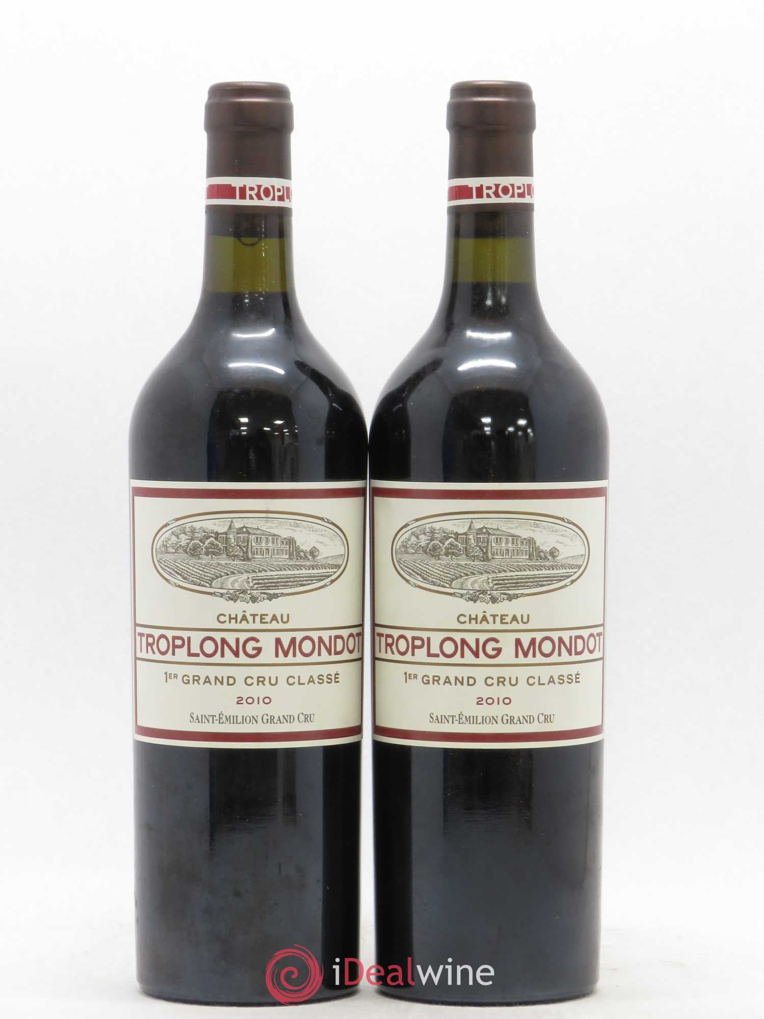 Château Troplong Mondot 1er Grand Cru Classé B 2010 - Lot de 2 bouteilles - 0