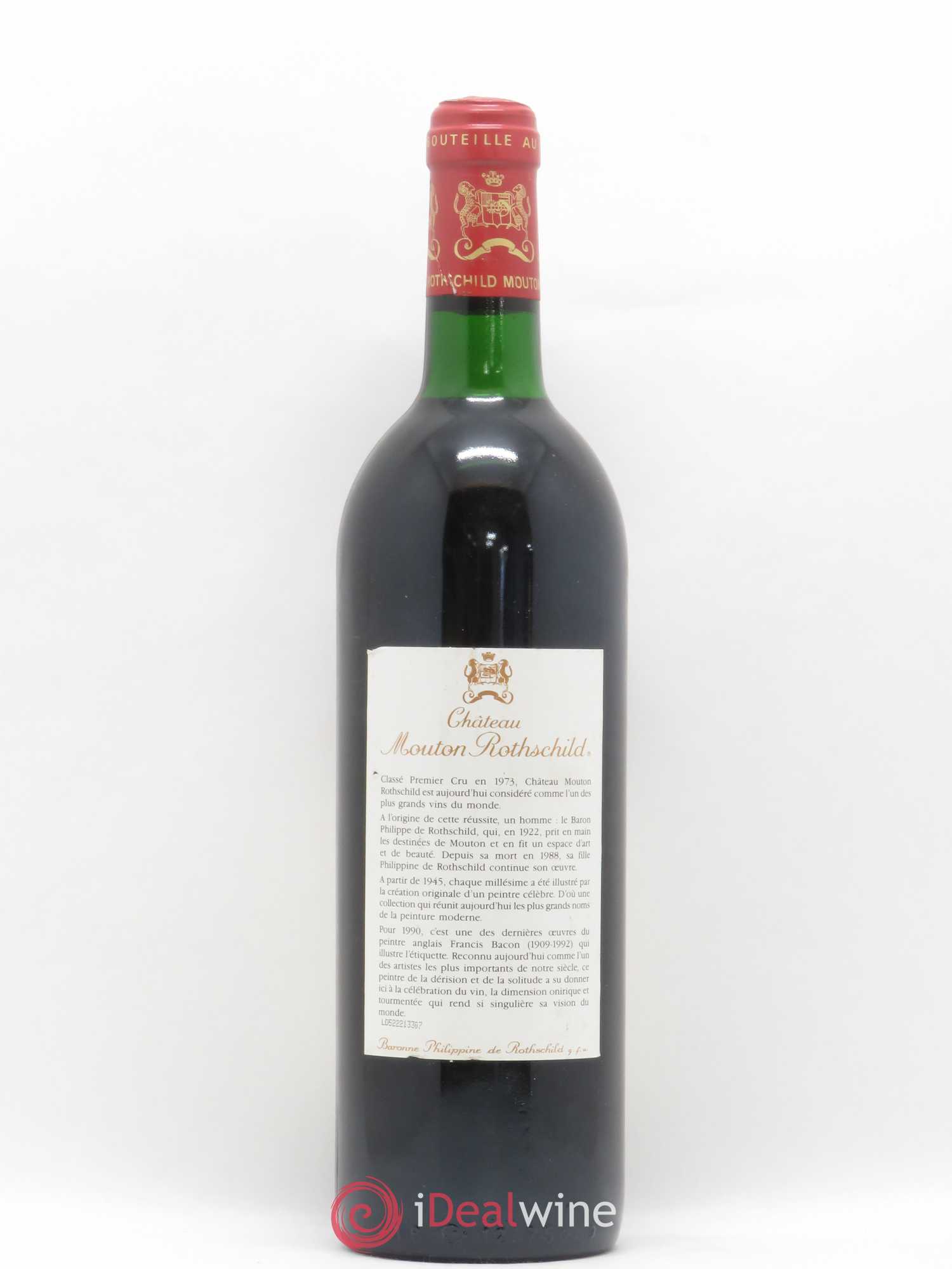Château Mouton Rothschild 1er Grand Cru Classé 1990 - Lot de 1 bouteille - 1