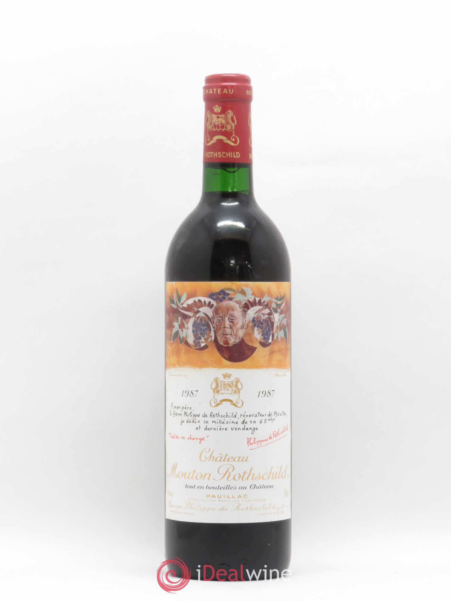 Château Mouton Rothschild 1er Grand Cru Classé 1987 - Lot de 1 bouteille - 0