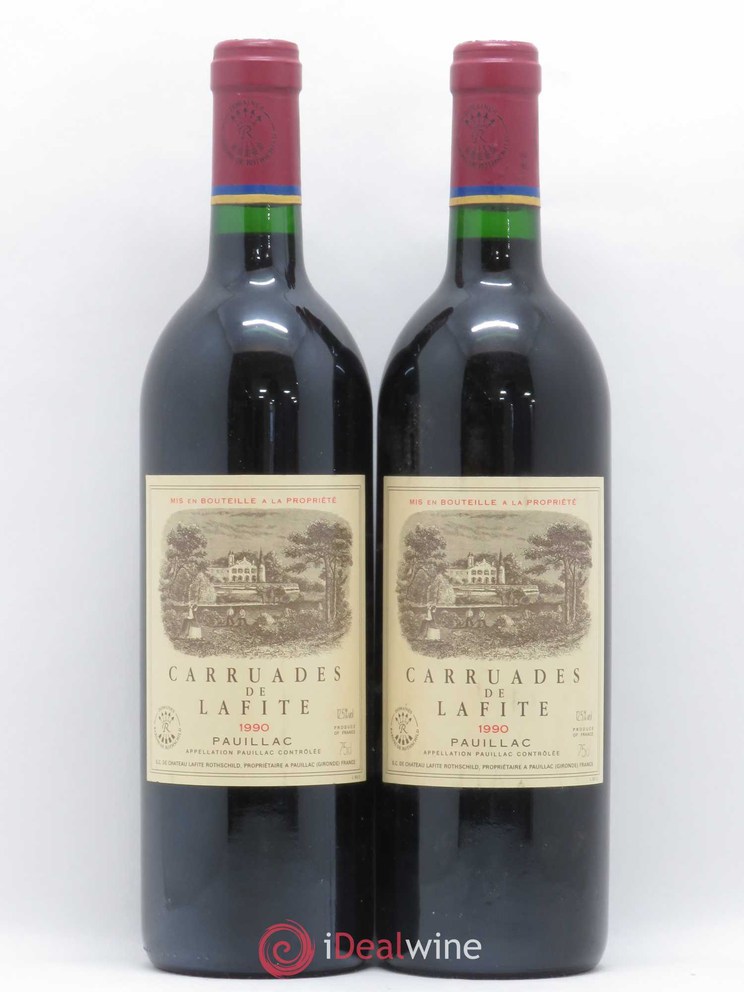 Carruades de Lafite Rothschild Second Vin 1990 - Lot de 2 bouteilles - 0