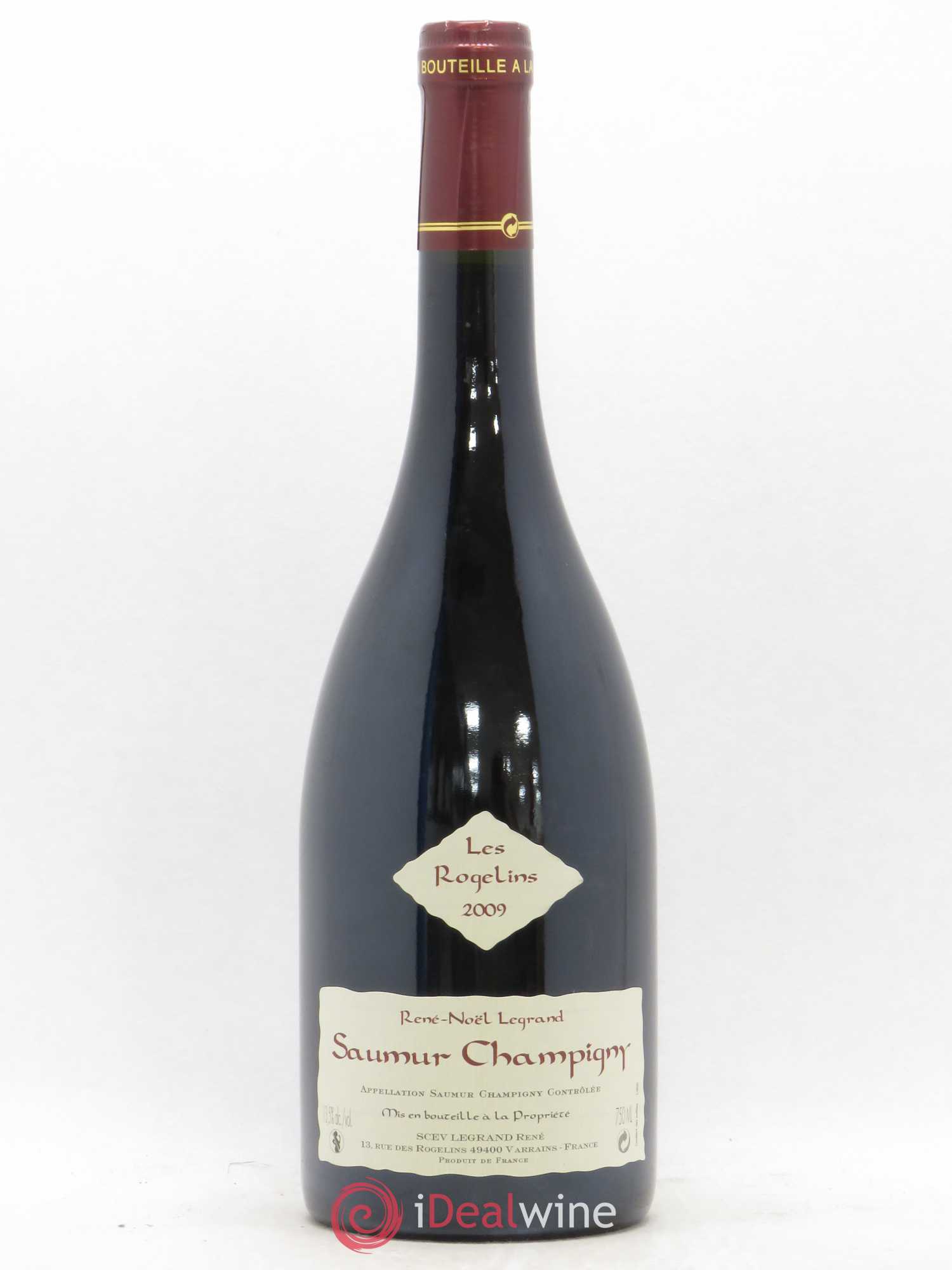 Saumur-Champigny Les Rogelins Clotilde Legrand (anciennement René-Noël Legrand) 2009 - Lot de 1 bouteille - 0