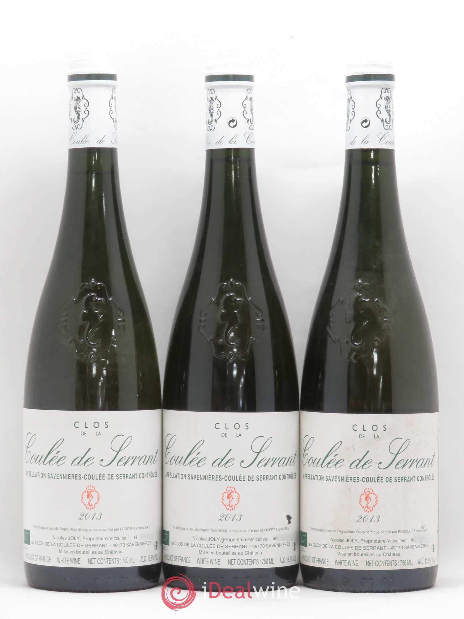 Savennières Clos de la Coulée de Serrant Vignobles de la Coulée de Serrant - Nicolas Joly 2013 - Lot de 3 bouteilles - 0