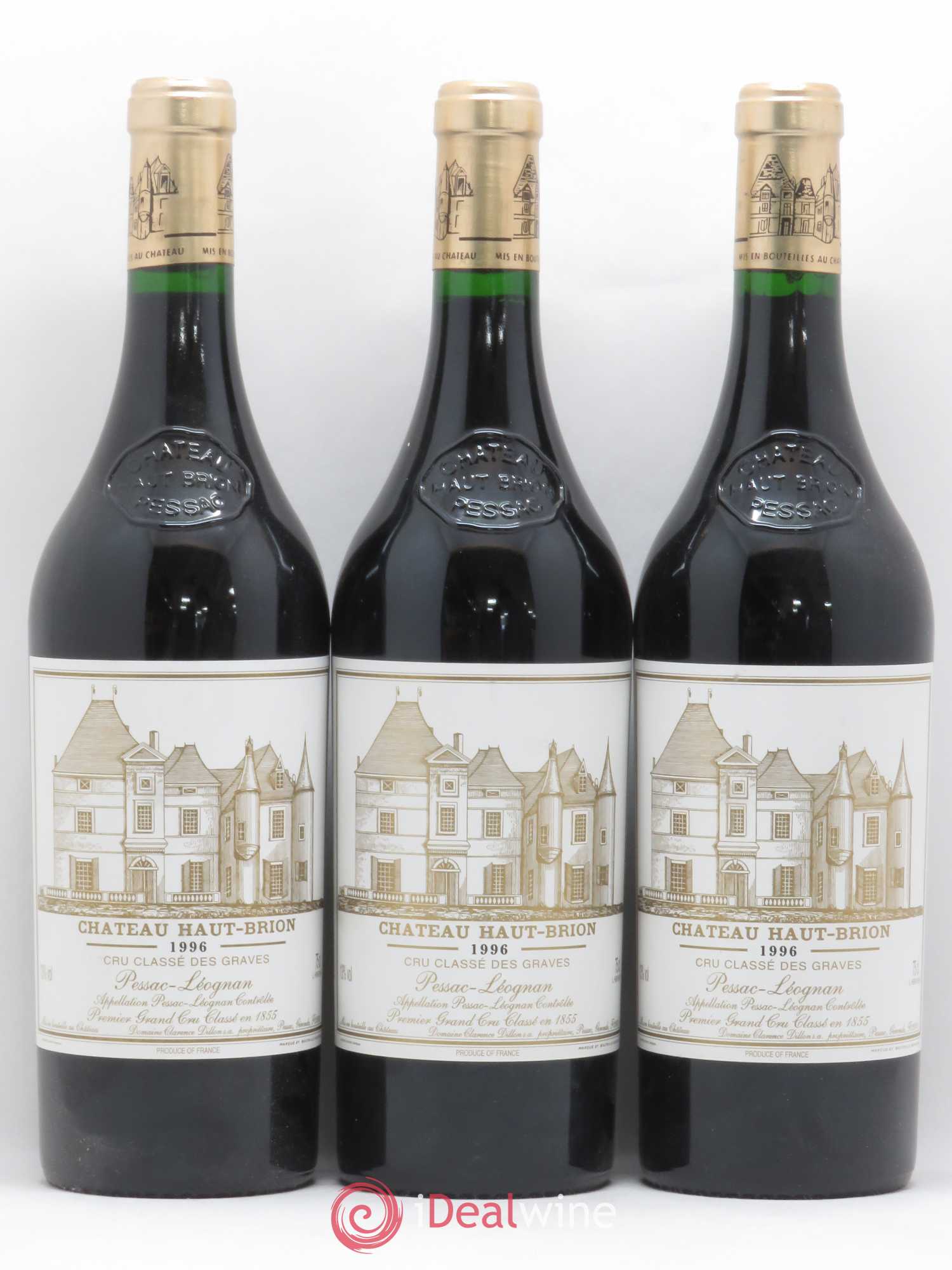 Château Haut Brion 1er Grand Cru Classé 1996 - Lot de 3 bouteilles - 0