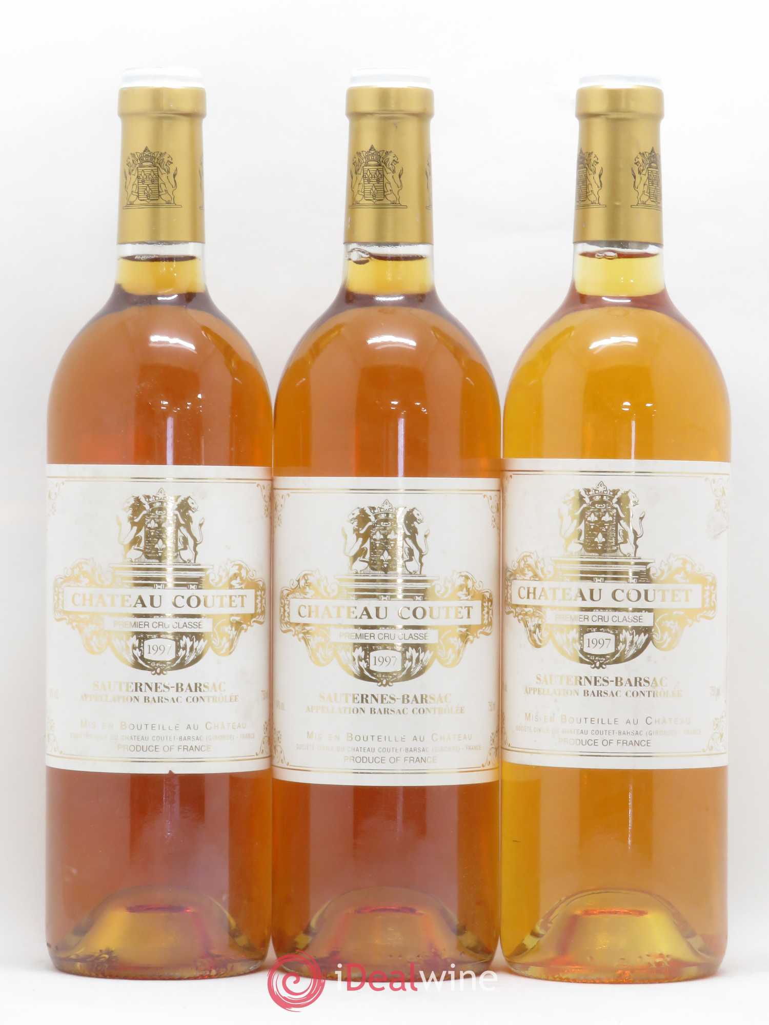 Château Coutet 1er Grand Cru Classé 1997 - Lotto di 3 bottiglie - 0