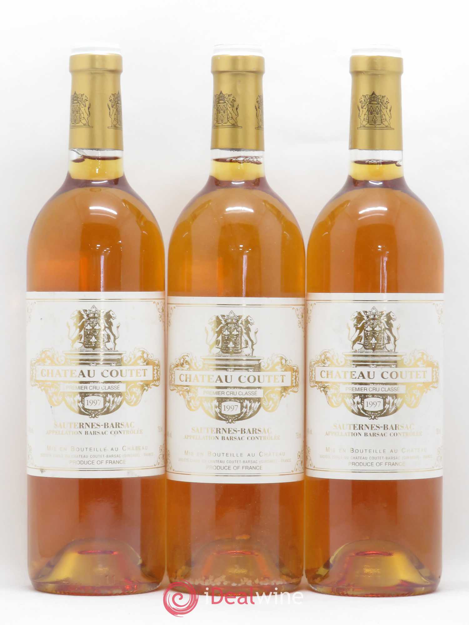 Château Coutet 1er Grand Cru Classé 1997 - Lotto di 3 bottiglie - 0