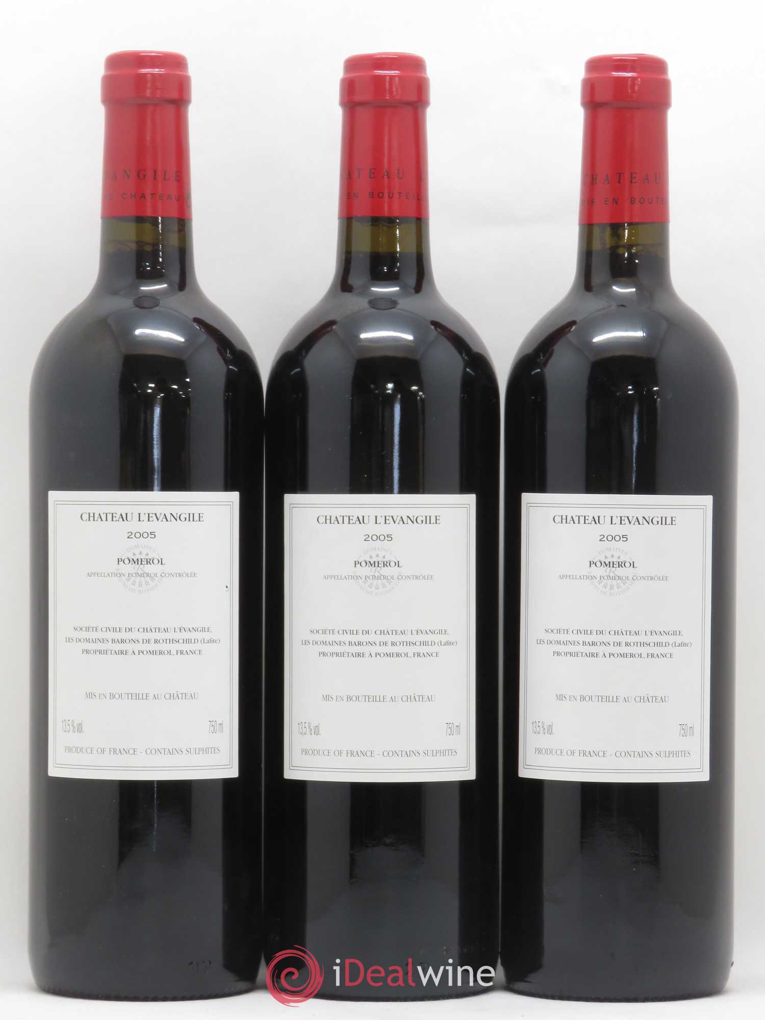 Château l' Évangile 2005 - Lot de 3 bouteilles - 1