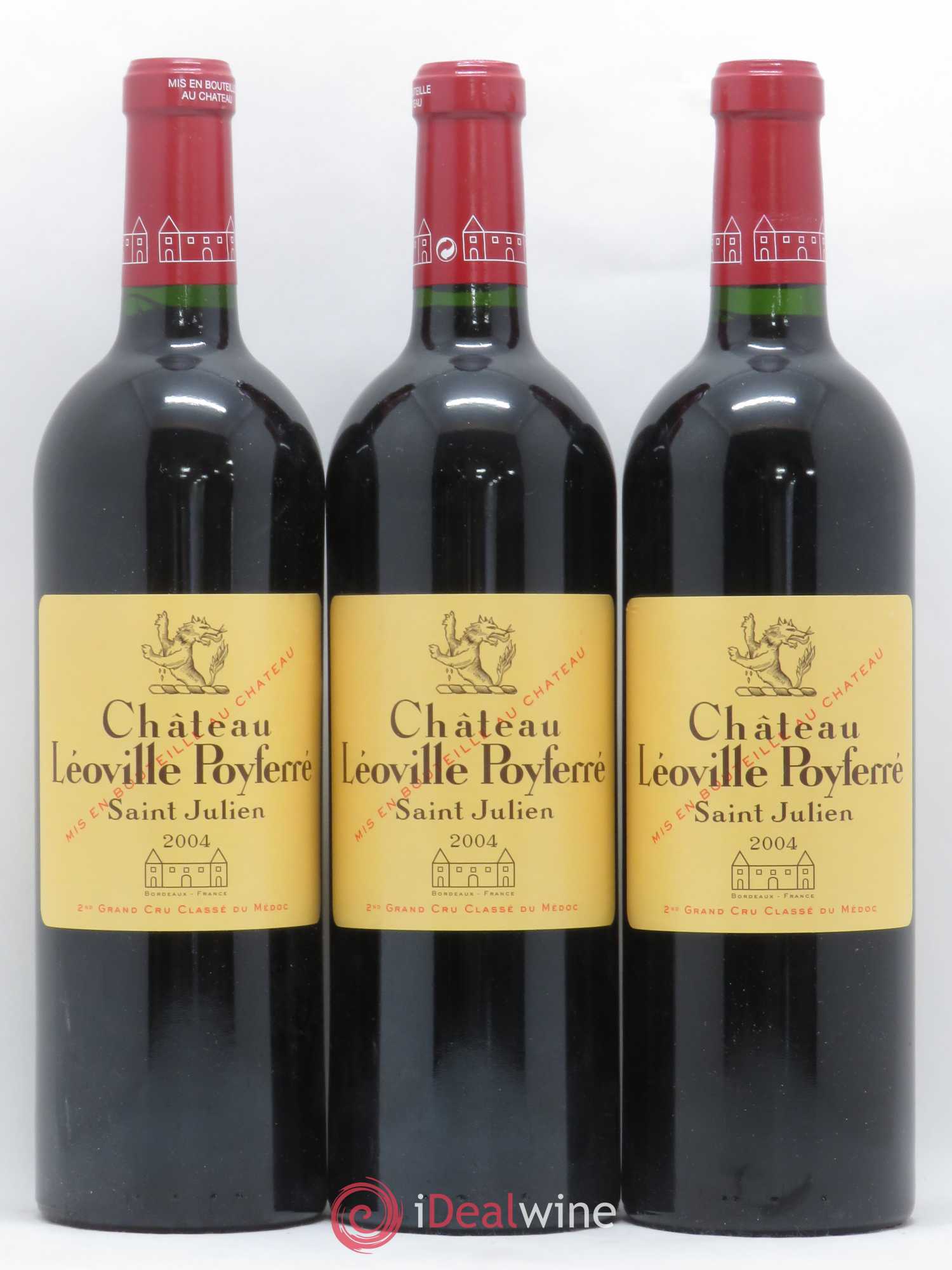 Château Léoville Poyferré 2ème Grand Cru Classé 2004 - Lot de 3 bouteilles - 0