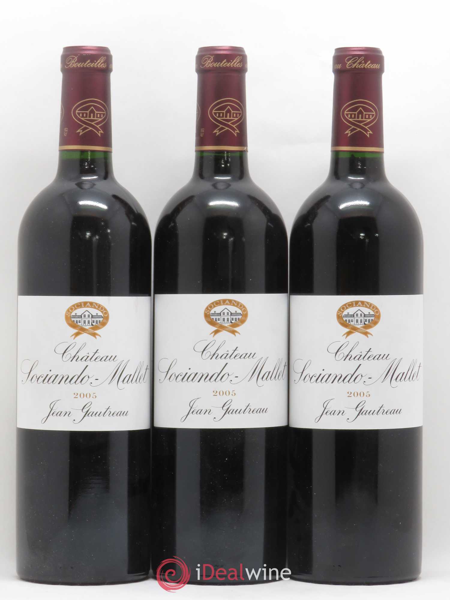 Château Sociando Mallet 2005 - Lot de 3 bouteilles - 0