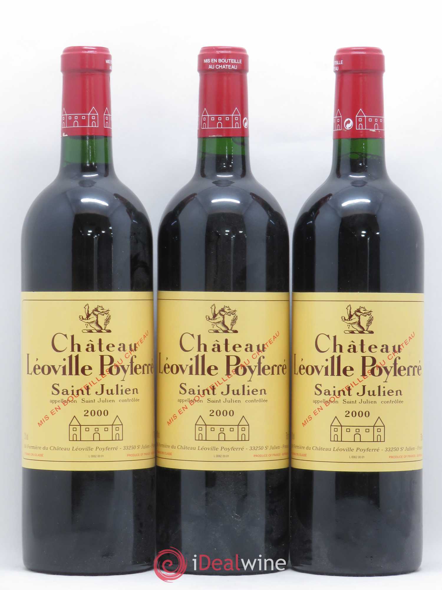 Château Léoville Poyferré 2ème Grand Cru Classé 2000 - Lot de 3 bouteilles - 0