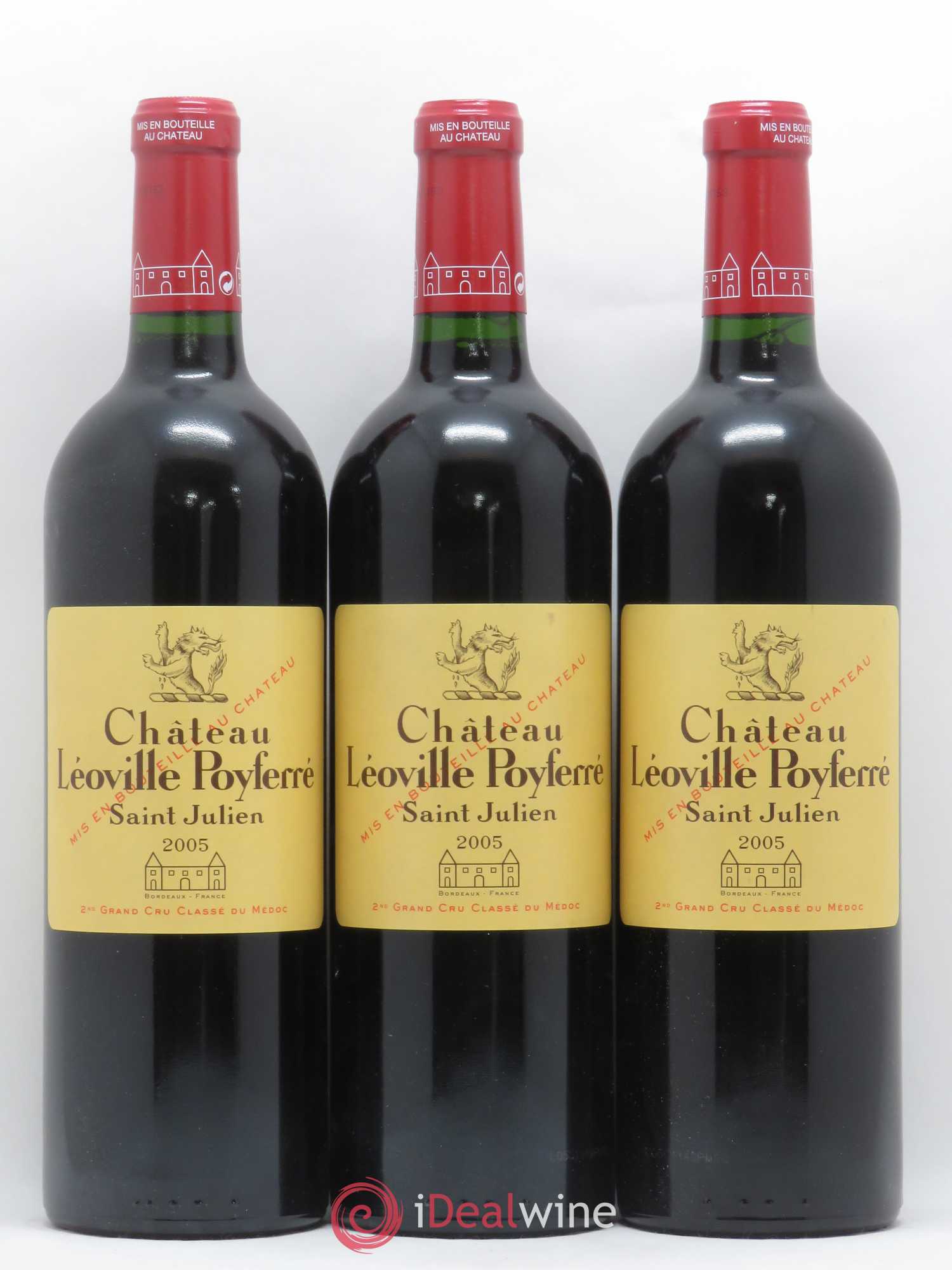 Château Léoville Poyferré 2ème Grand Cru Classé 2005 - Lot de 3 bouteilles - 0