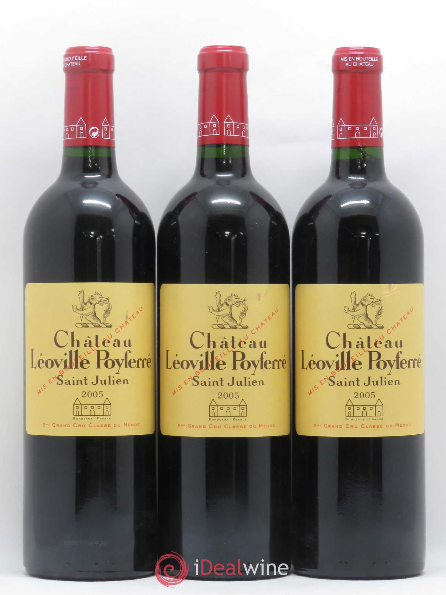Château Léoville Poyferré 2ème Grand Cru Classé 2005 - Lot de 3 bouteilles - 0