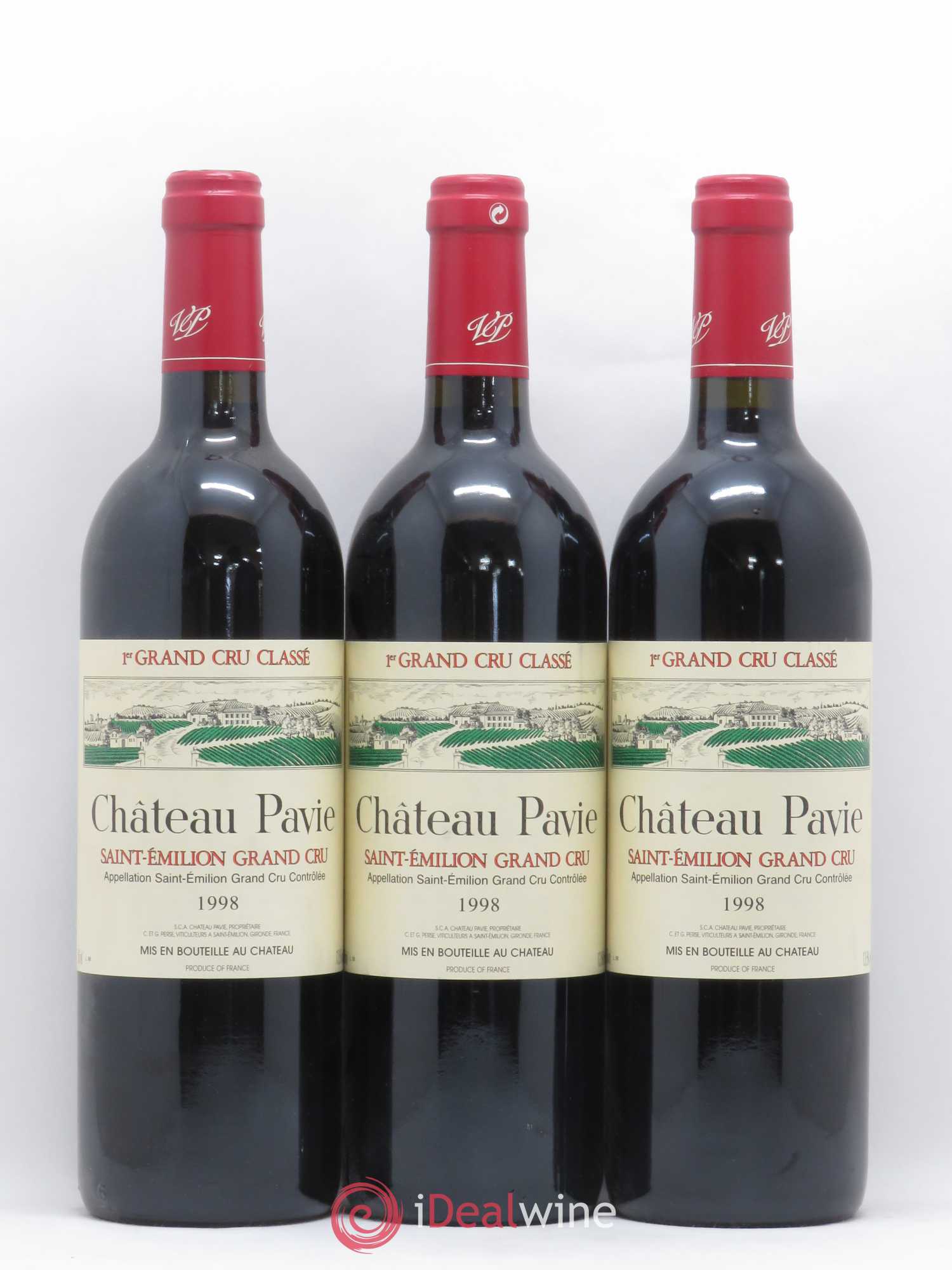 Château Pavie 1er Grand Cru Classé A 1998 - Lot de 3 bouteilles - 0