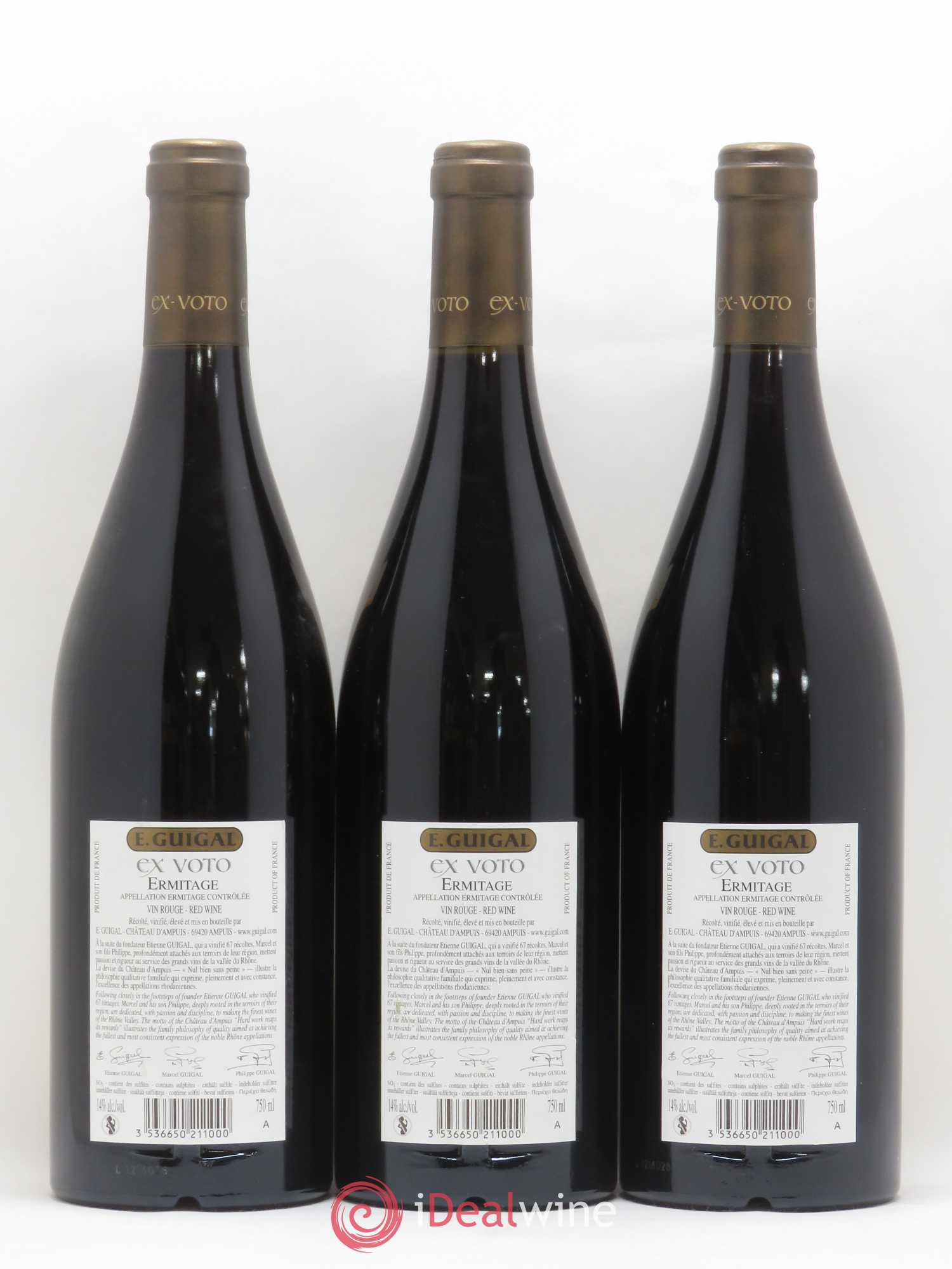 Ermitage Ex Voto Guigal 2012 - Lot de 3 bouteilles - 1