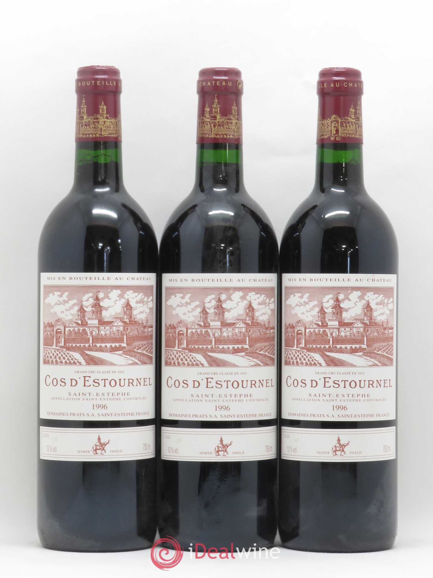 Cos d'Estournel 2ème Grand Cru Classé 1996 - Lot de 3 bouteilles - 0