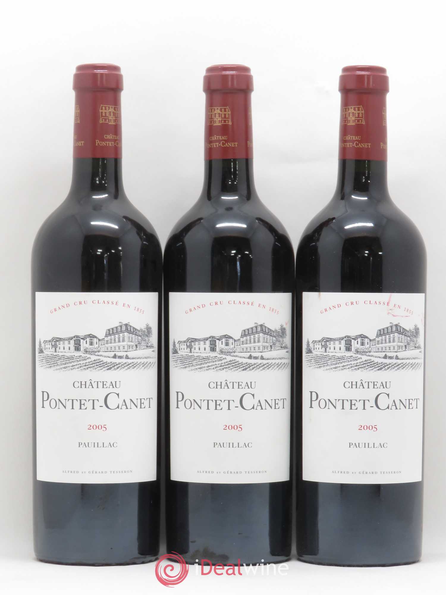 Château Pontet Canet 5ème Grand Cru Classé 2005 - Lot de 3 bouteilles - 0