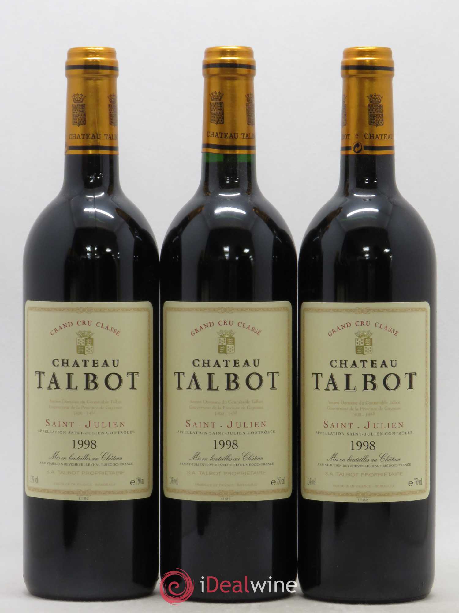 Château Talbot 4ème Grand Cru Classé 1998 - Lot de 12 bouteilles - 2