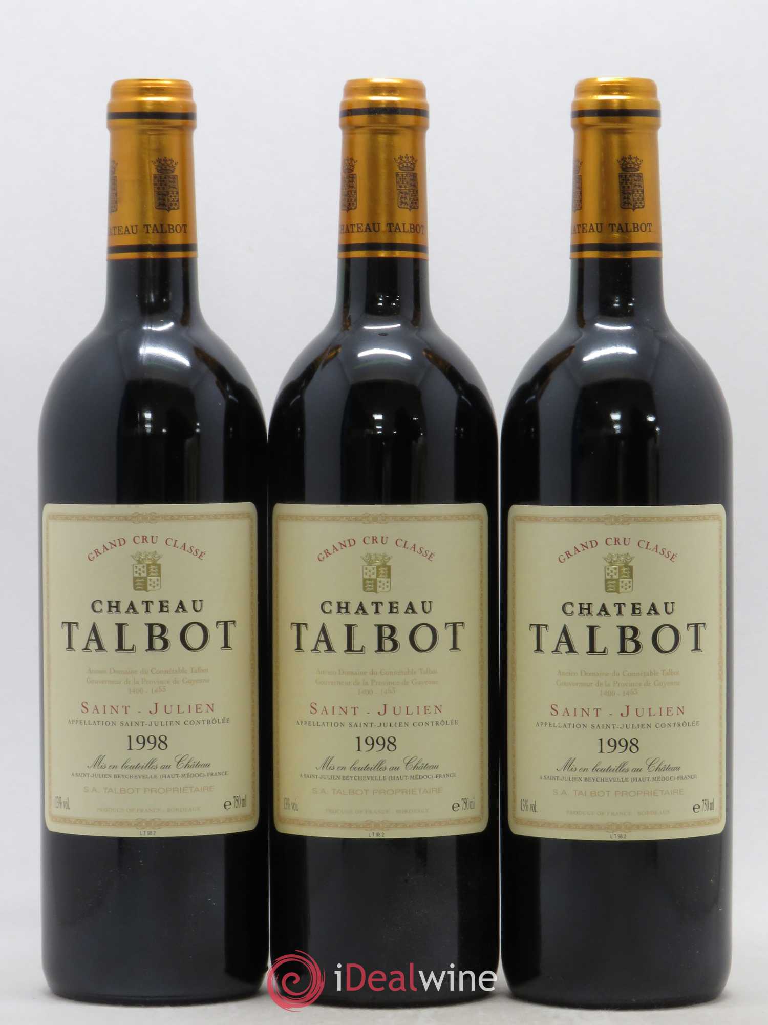 Château Talbot 4ème Grand Cru Classé 1998 - Lot de 12 bouteilles - 3