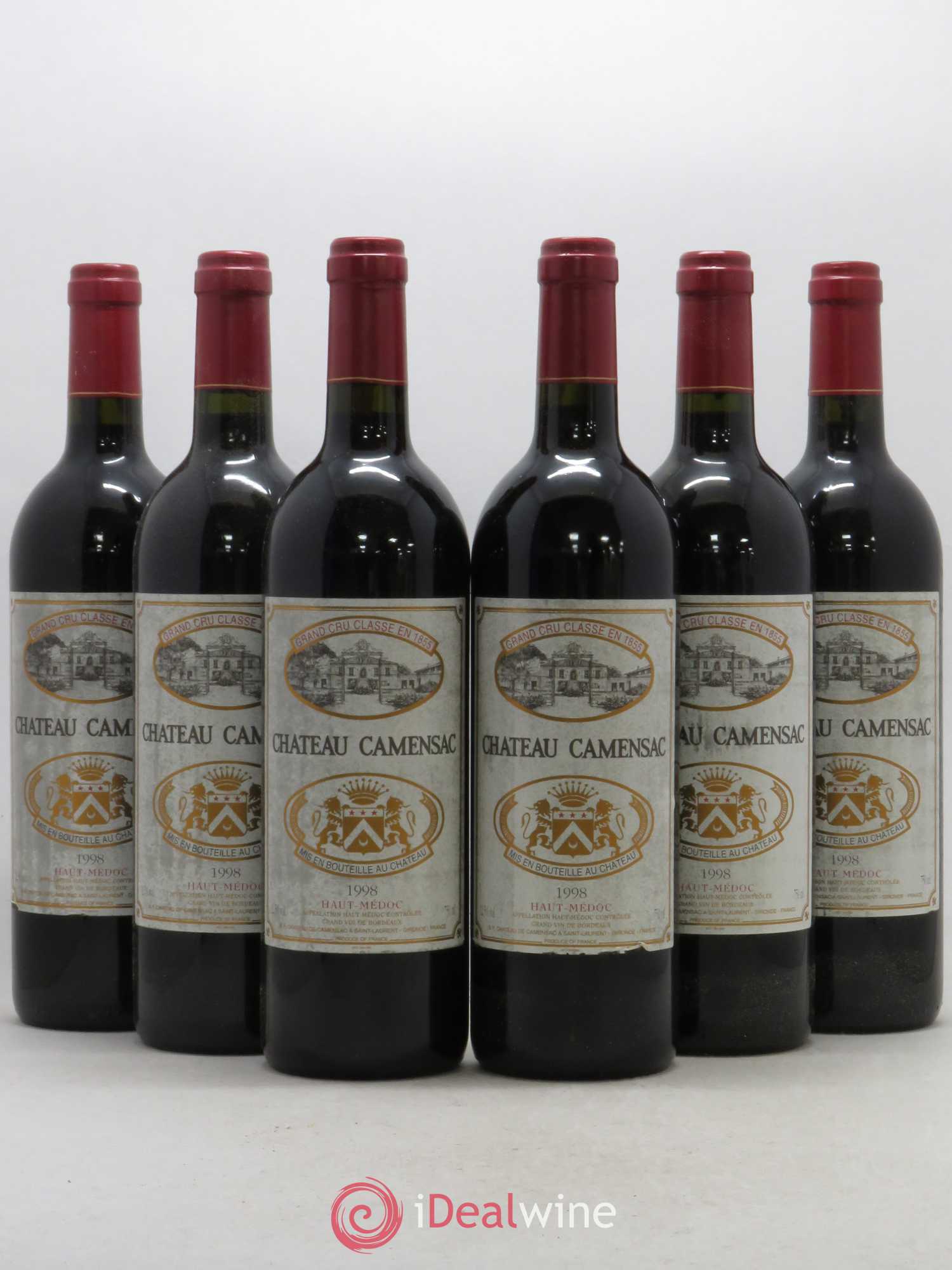 Château Camensac 5ème Grand Cru Classé 1998 - Lot de 6 bouteilles - 0
