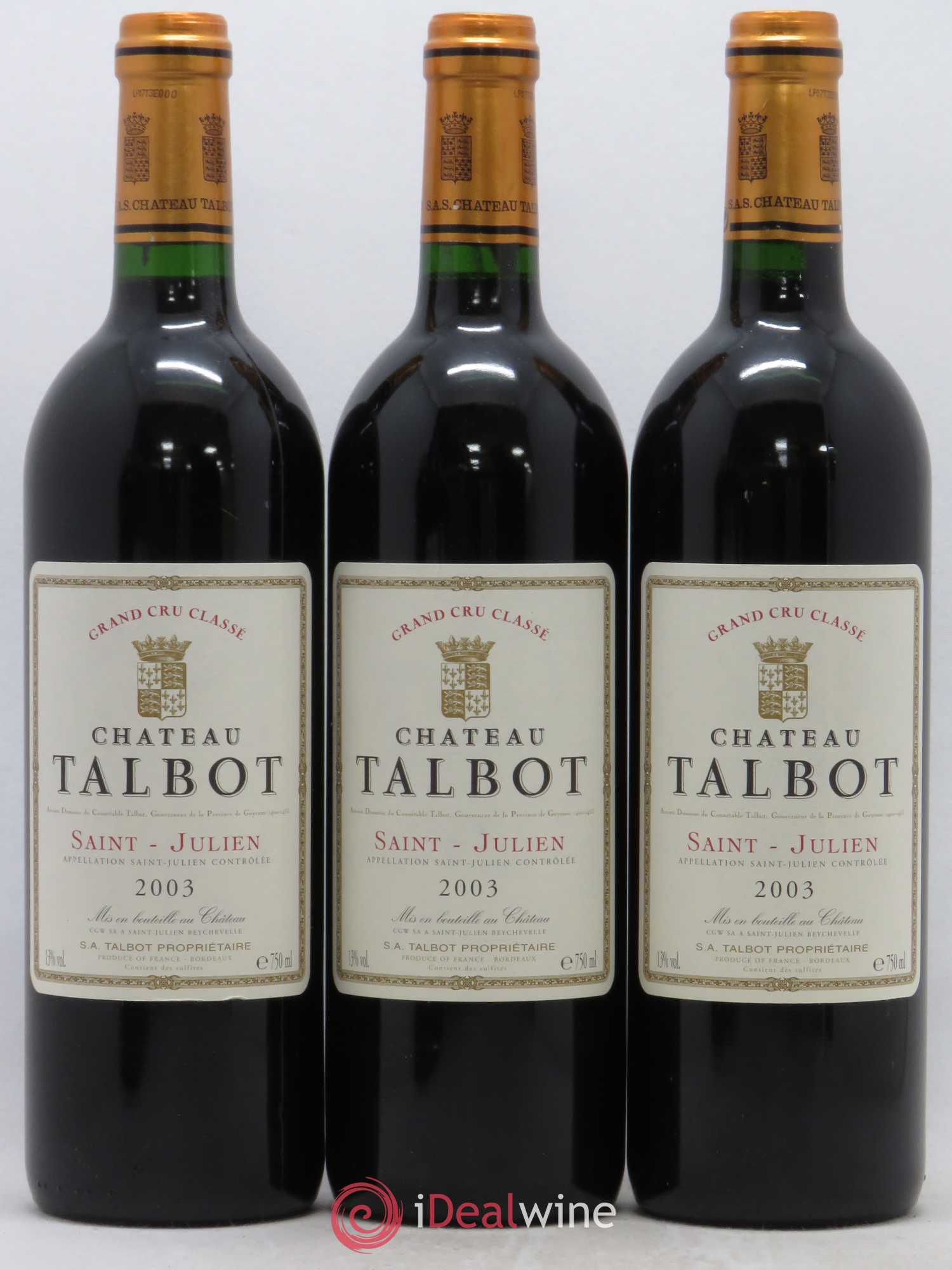 Château Talbot 4ème Grand Cru Classé 2003 - Lot de 12 bouteilles - 2