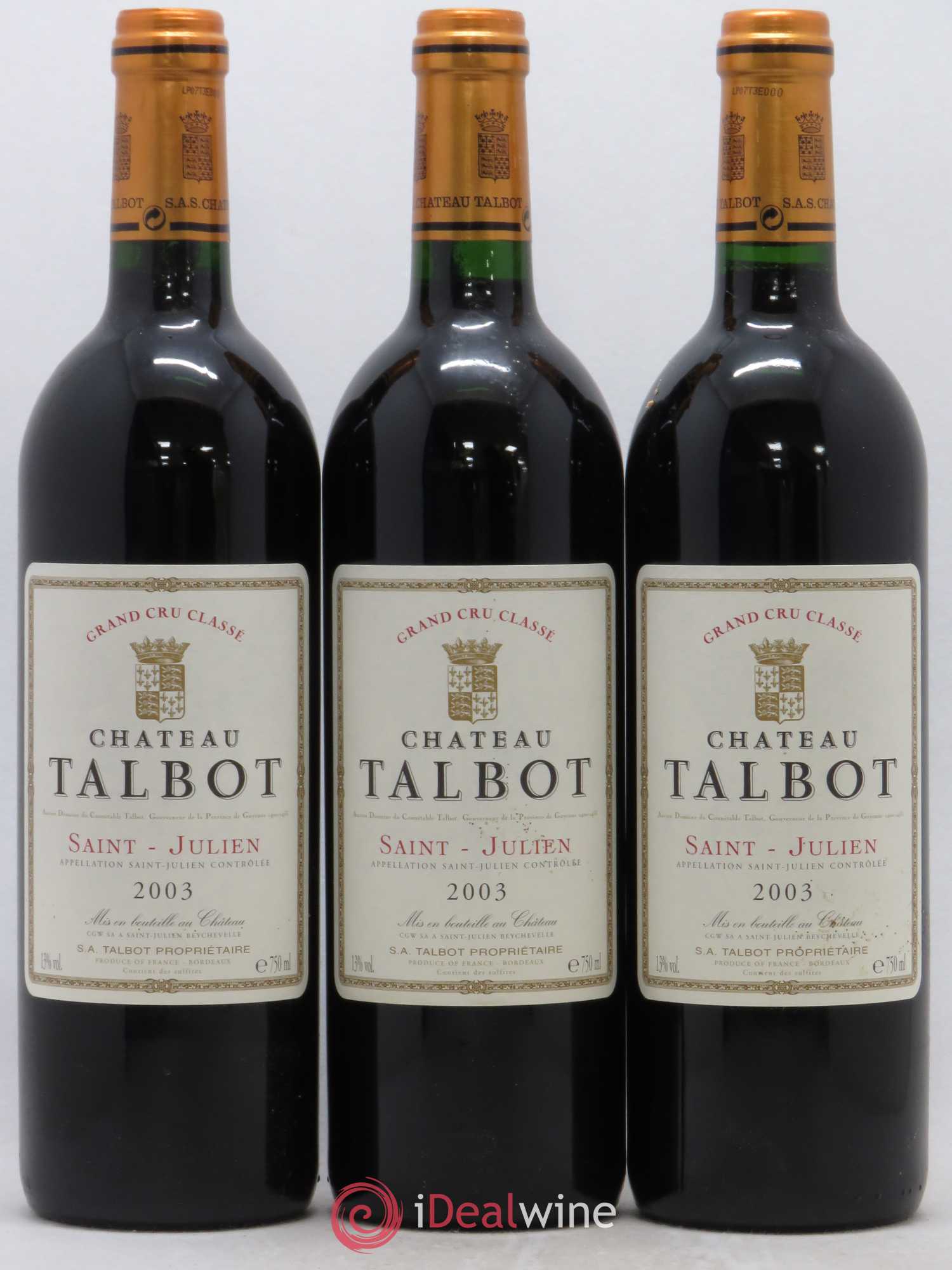 Château Talbot 4ème Grand Cru Classé 2003 - Lot de 12 bouteilles - 4