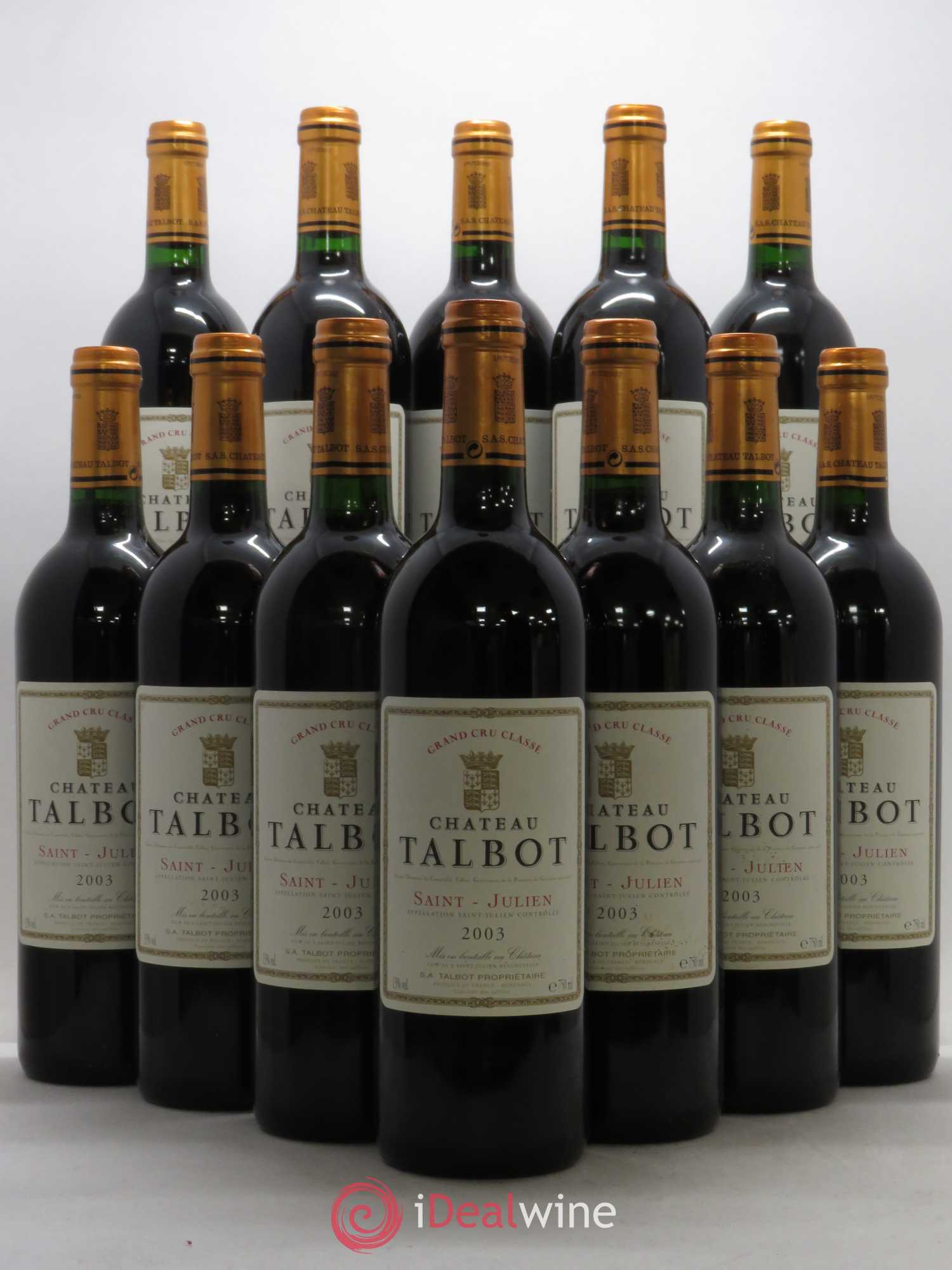Château Talbot 4ème Grand Cru Classé 2003 - Lot de 12 bouteilles - 0