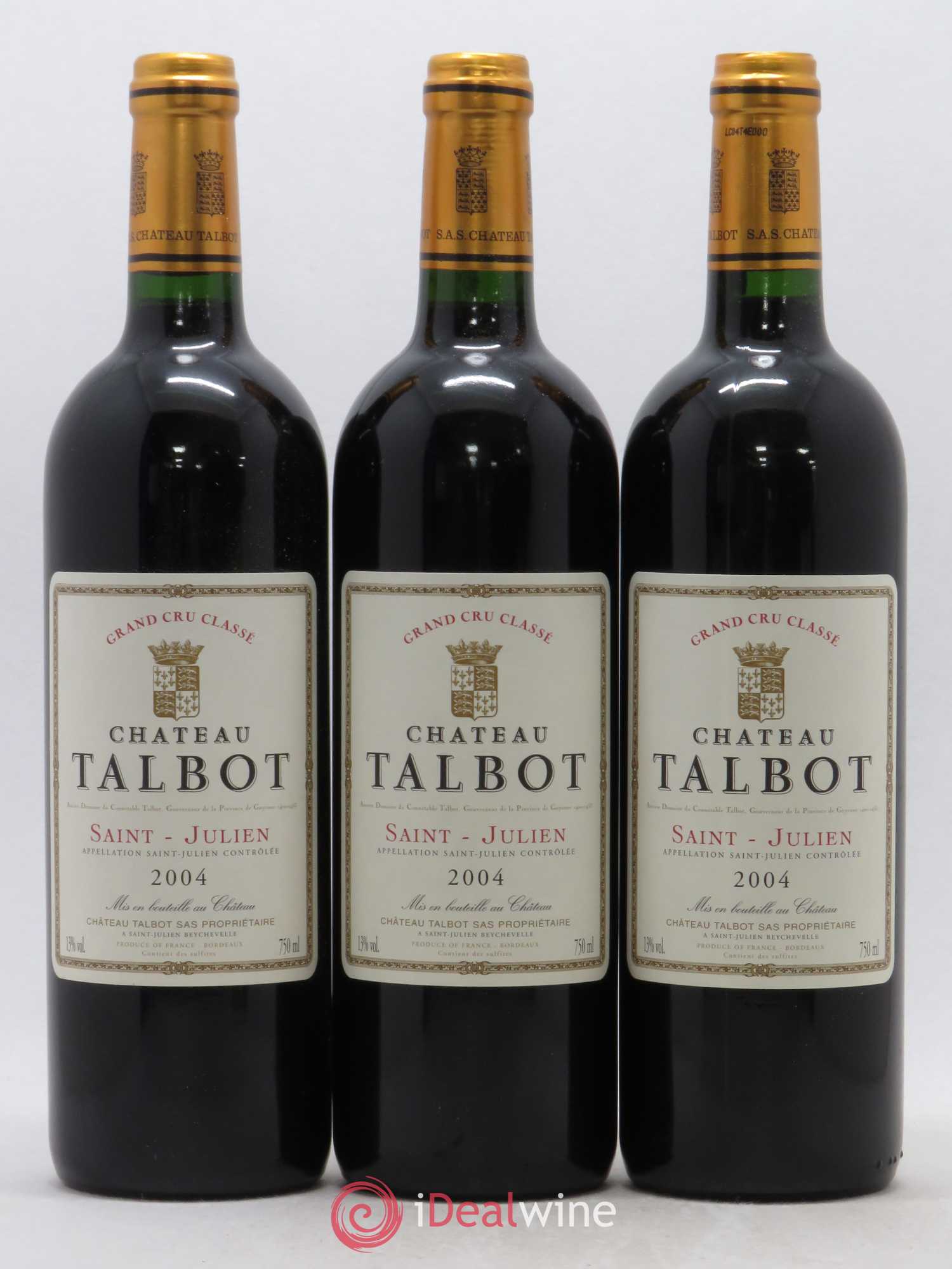 Château Talbot 4ème Grand Cru Classé 2004 - Lot de 12 bouteilles - 1