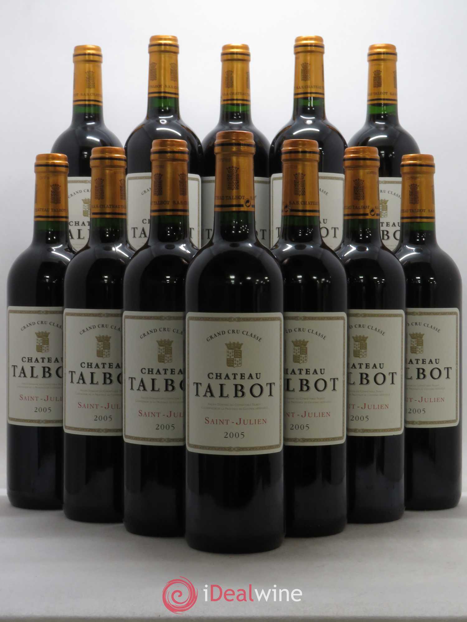 Château Talbot 4ème Grand Cru Classé 2005 - Lot de 12 bouteilles - 0