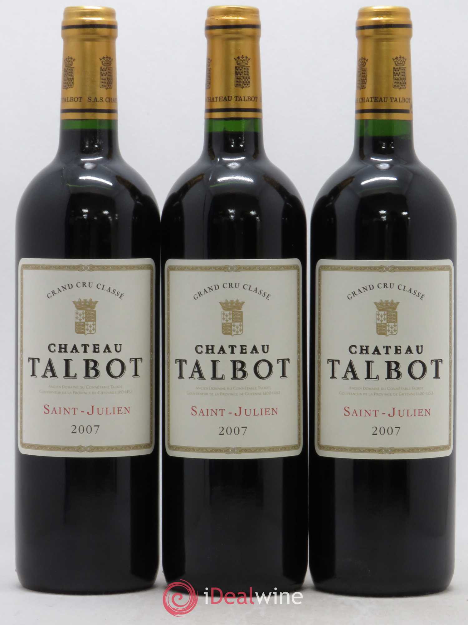Château Talbot 4ème Grand Cru Classé 2007 - Lot de 12 bouteilles - 1