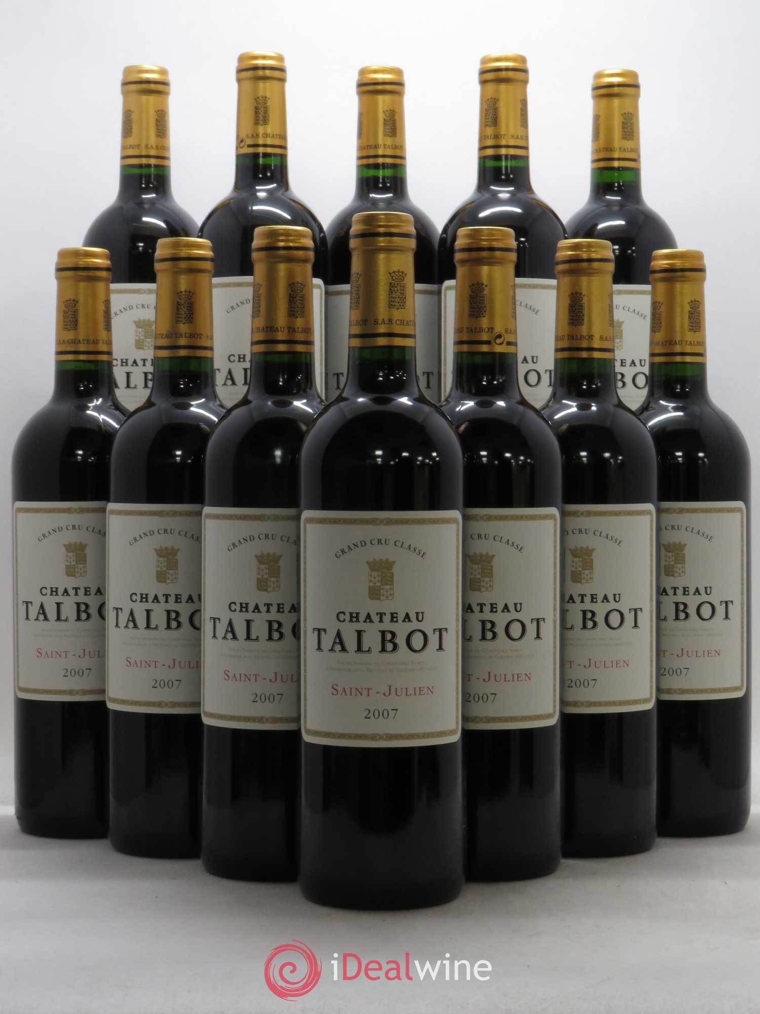 Château Talbot 4ème Grand Cru Classé 2007 - Lot de 12 bouteilles - 0