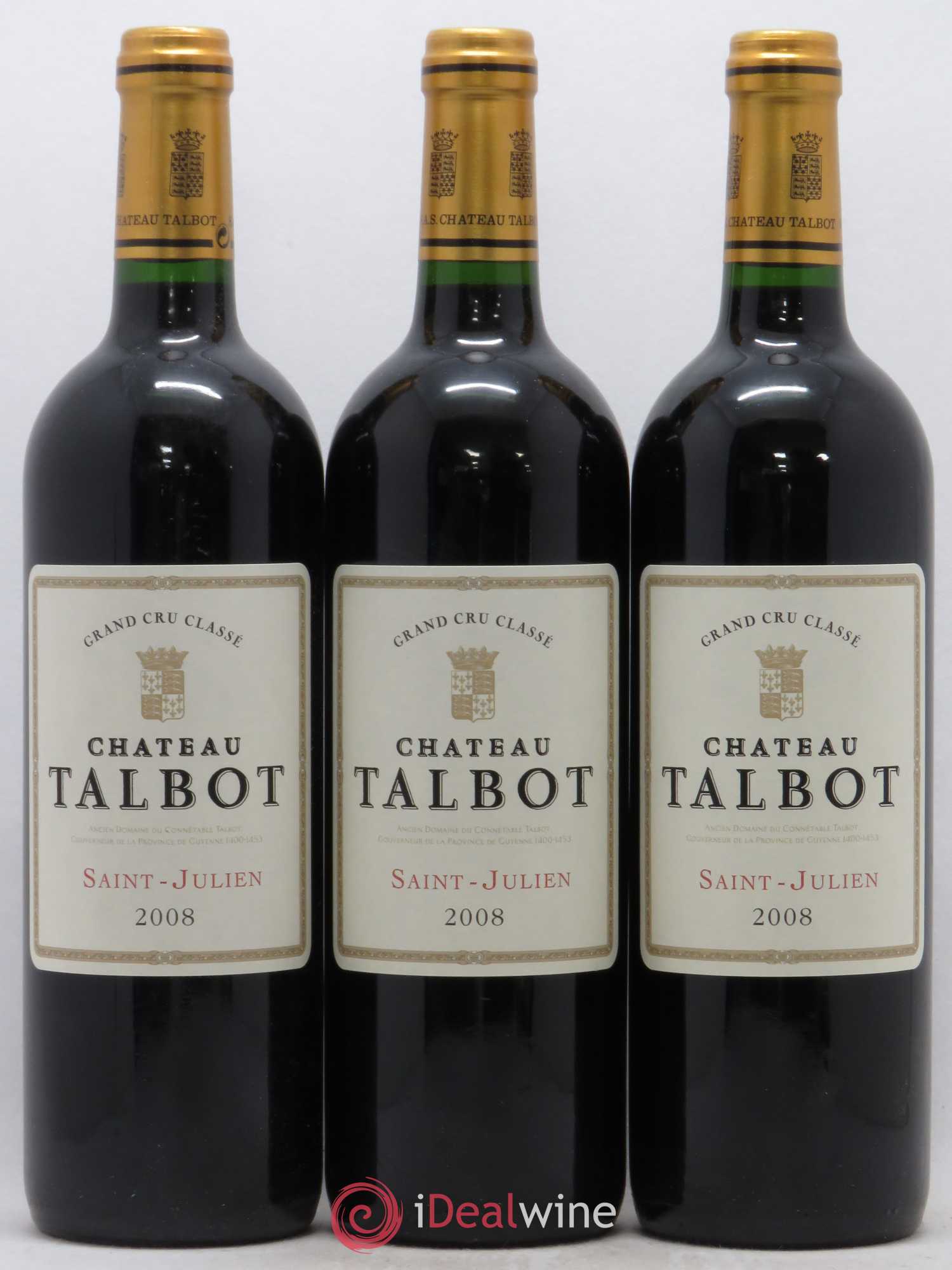 Château Talbot 4ème Grand Cru Classé 2008 - Lot de 12 bouteilles - 1