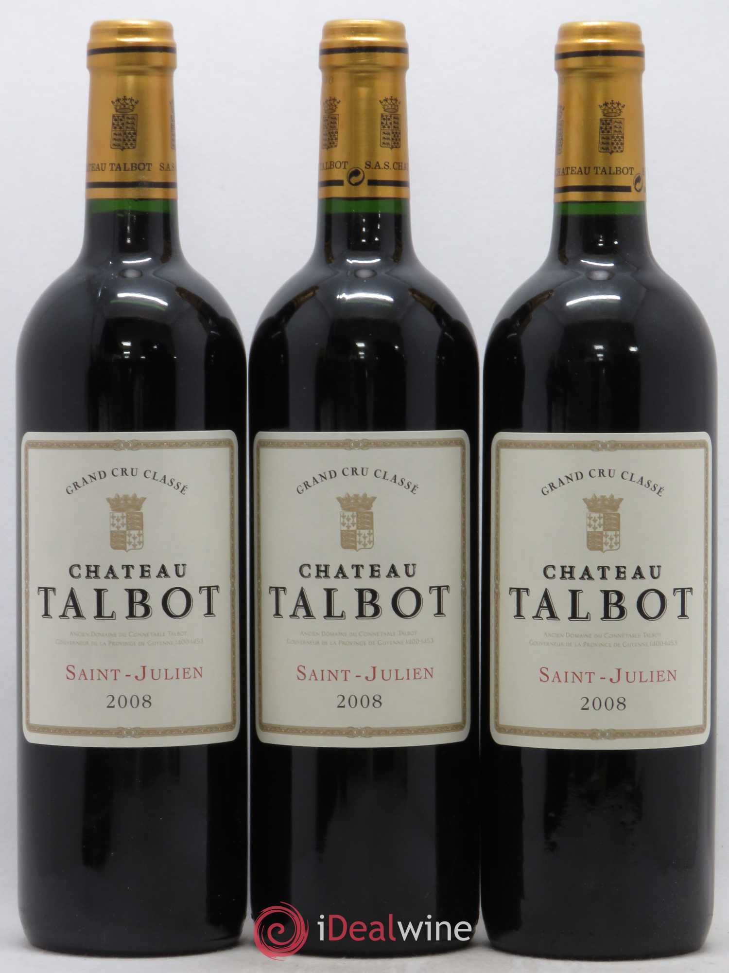 Château Talbot 4ème Grand Cru Classé 2008 - Lot de 12 bouteilles - 2