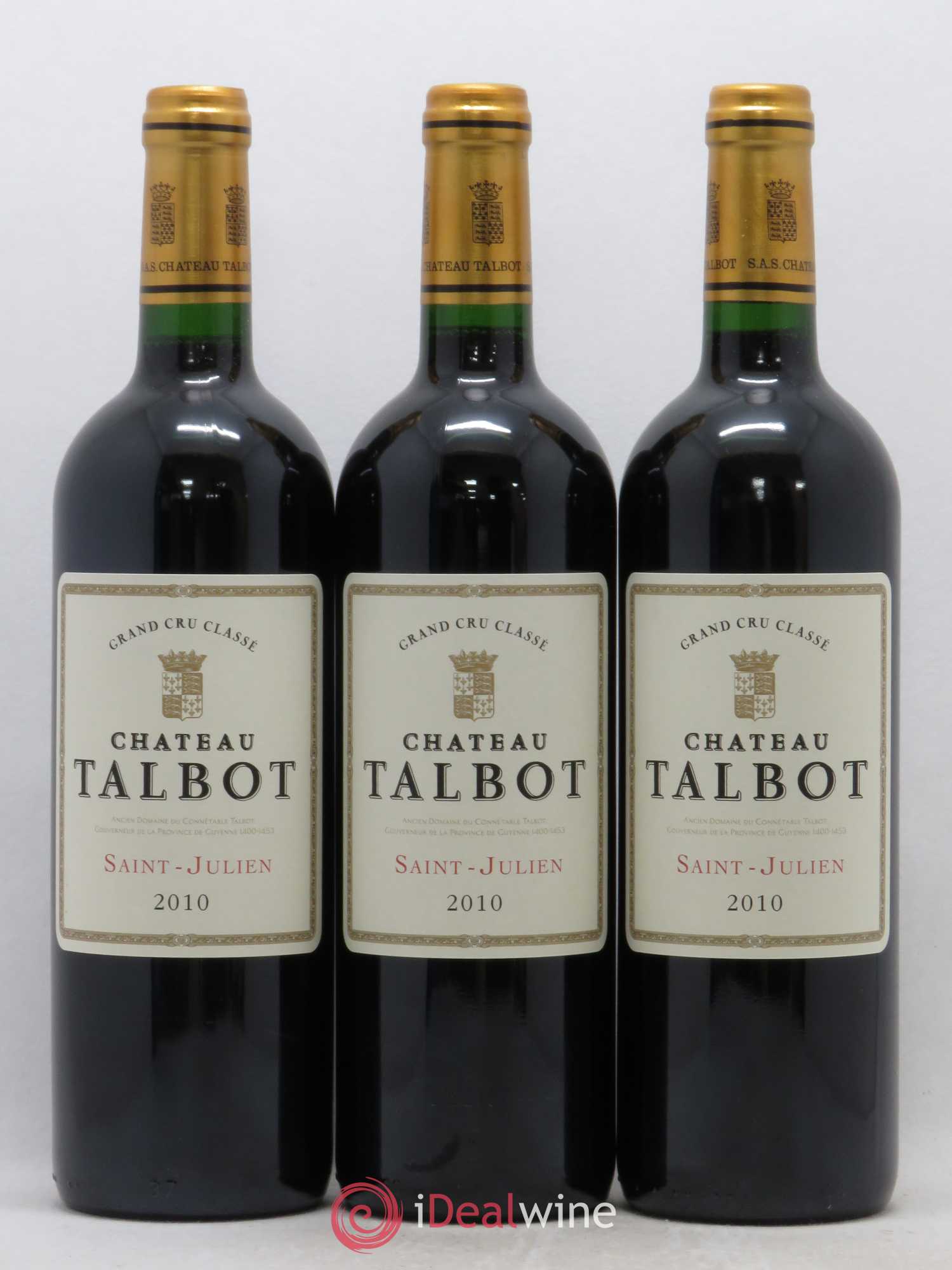 Château Talbot 4ème Grand Cru Classé 2010 - Lot de 12 bouteilles - 1