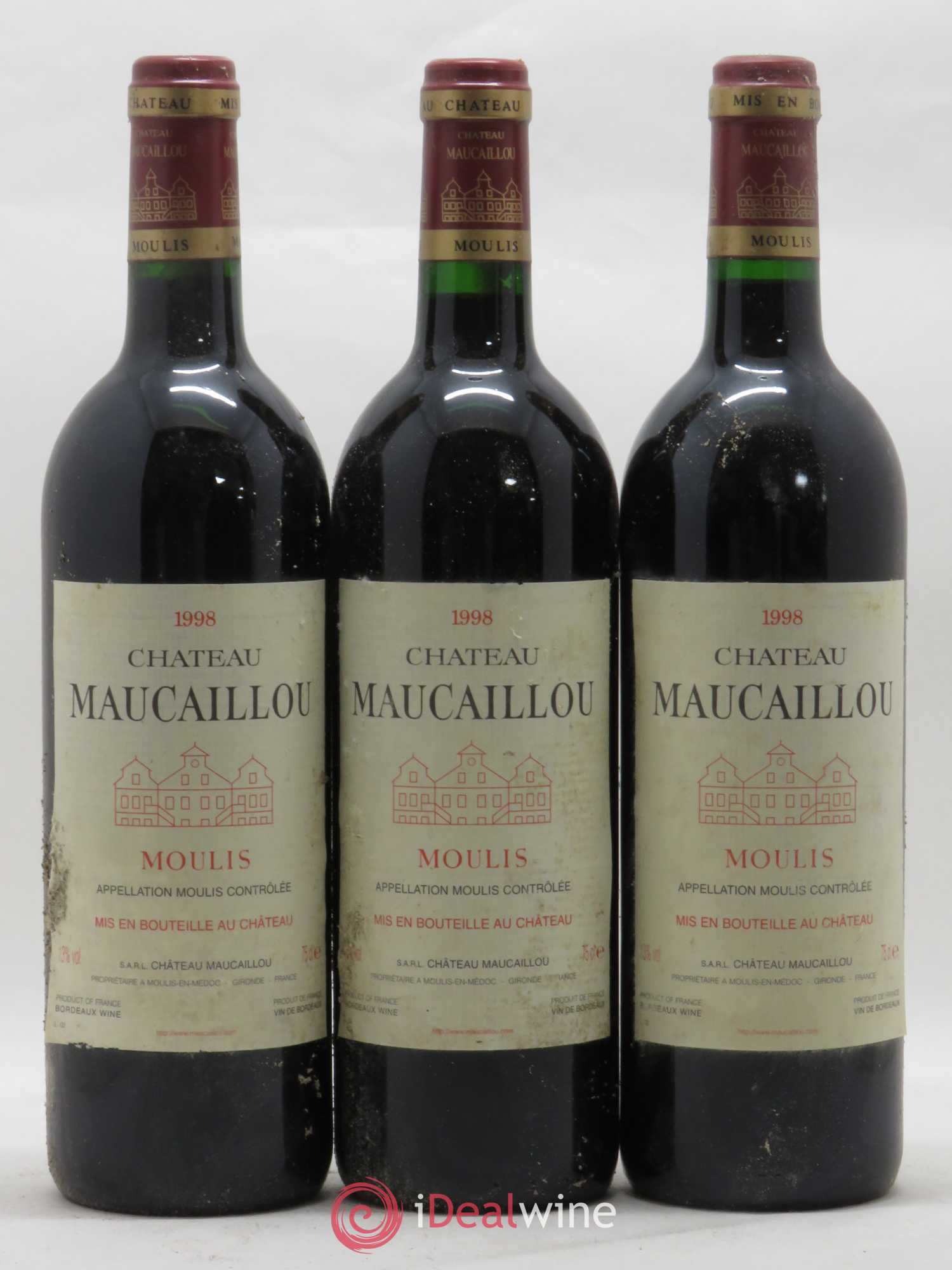 Château Maucaillou 1998 - Lot de 3 bouteilles - 0