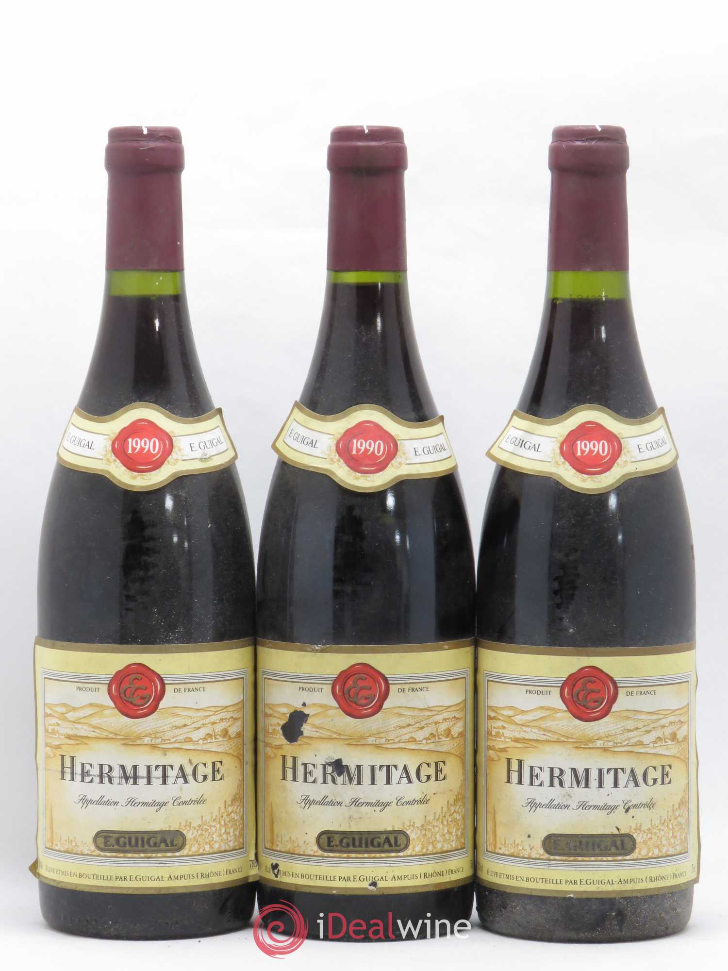Hermitage Guigal 1990 - Lot de 3 bouteilles - 0