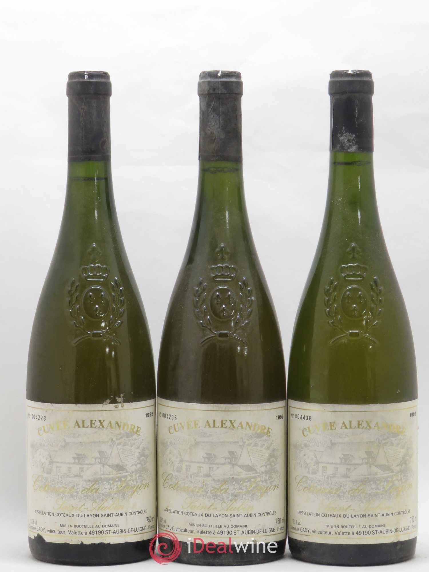 Coteaux du Layon Cuvée Alexandre St Aubin Domaine Cady 1992 - Lotto di 3 bottiglie - 0